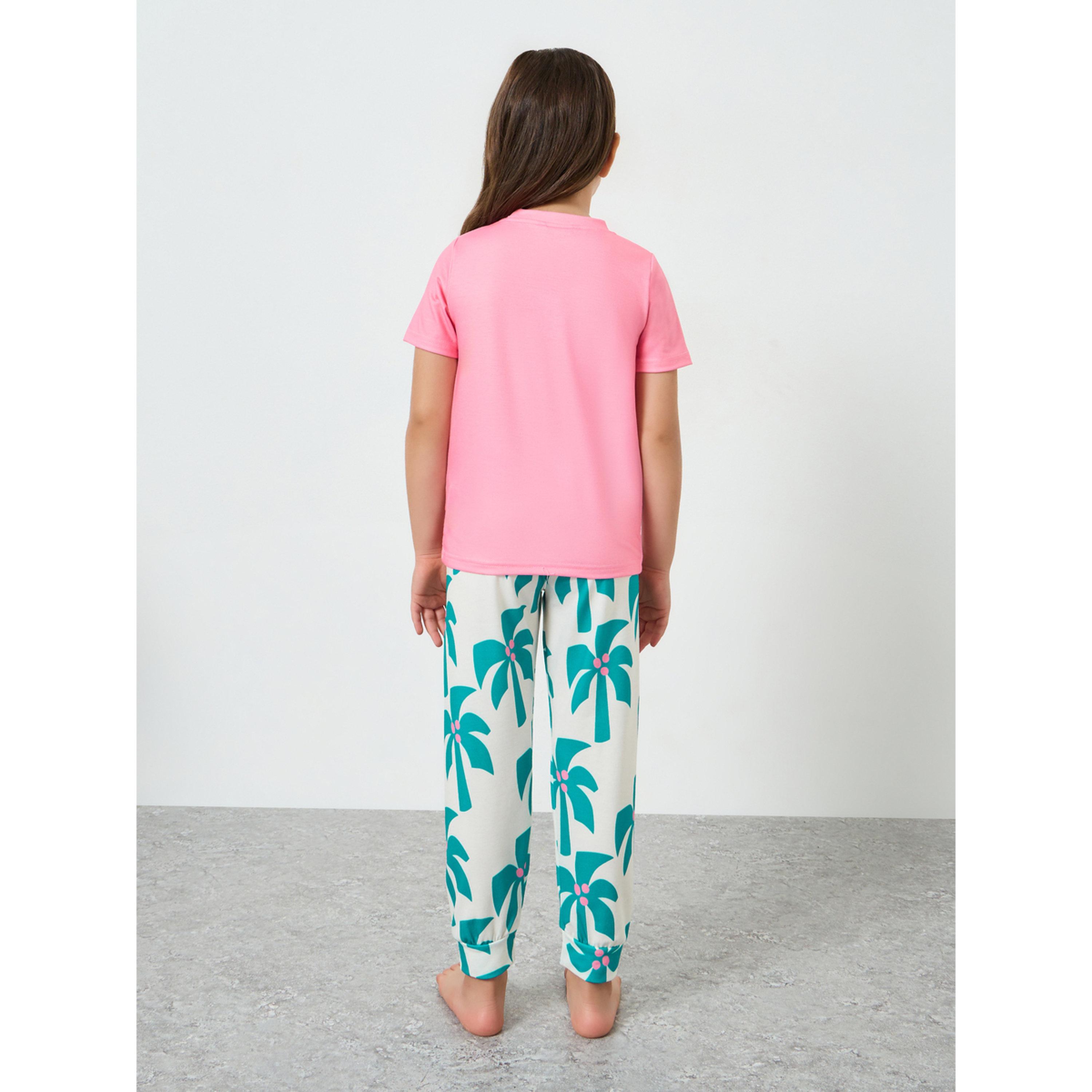 Styli Girls Printed Short Sleeve T-Shirt and Pyjama Set-girls-clothing-nightwear-image-4