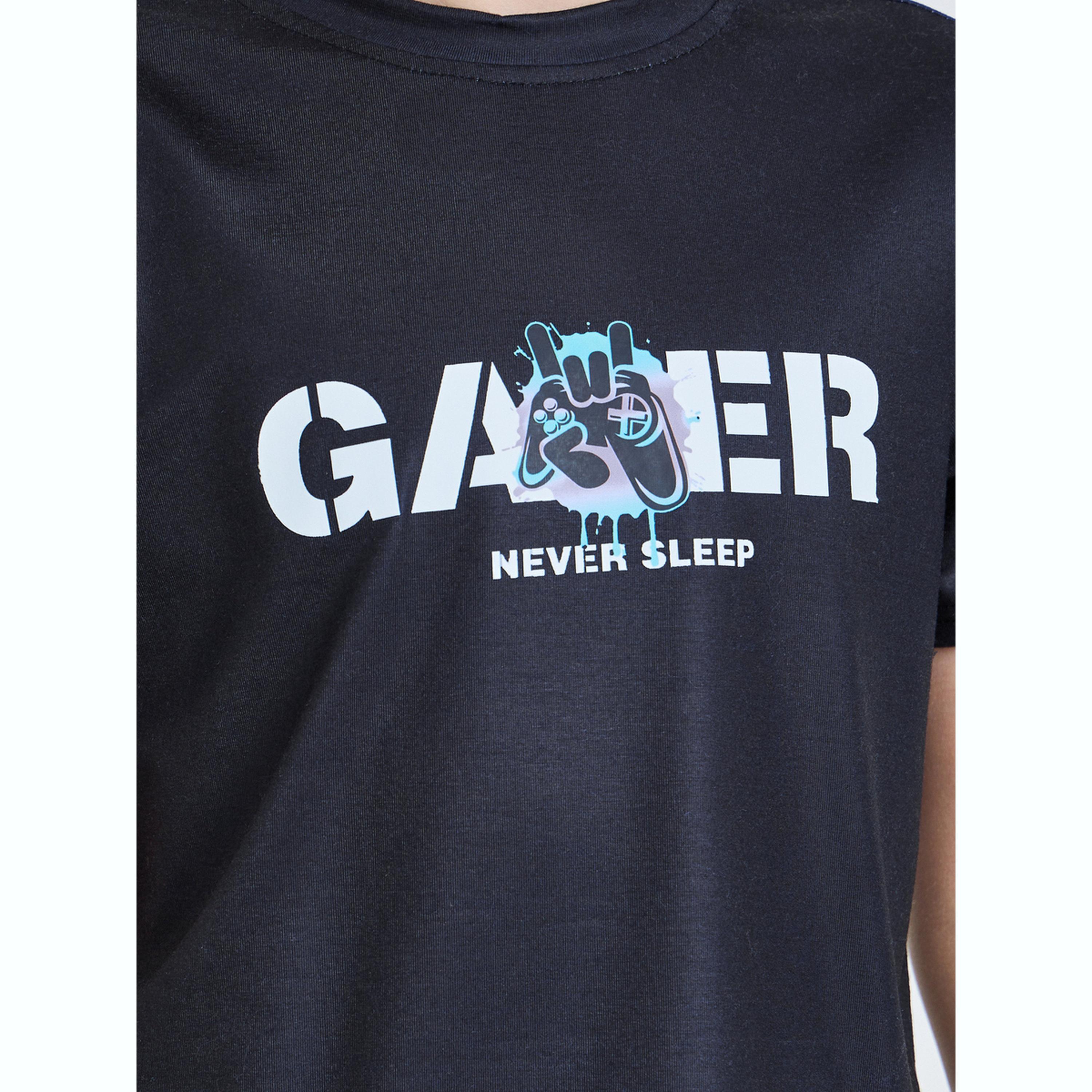 مجموعة للأولاد المراهقين من شورت وتيشيرت مطبوع-boys-clothing-nightwear-image-5