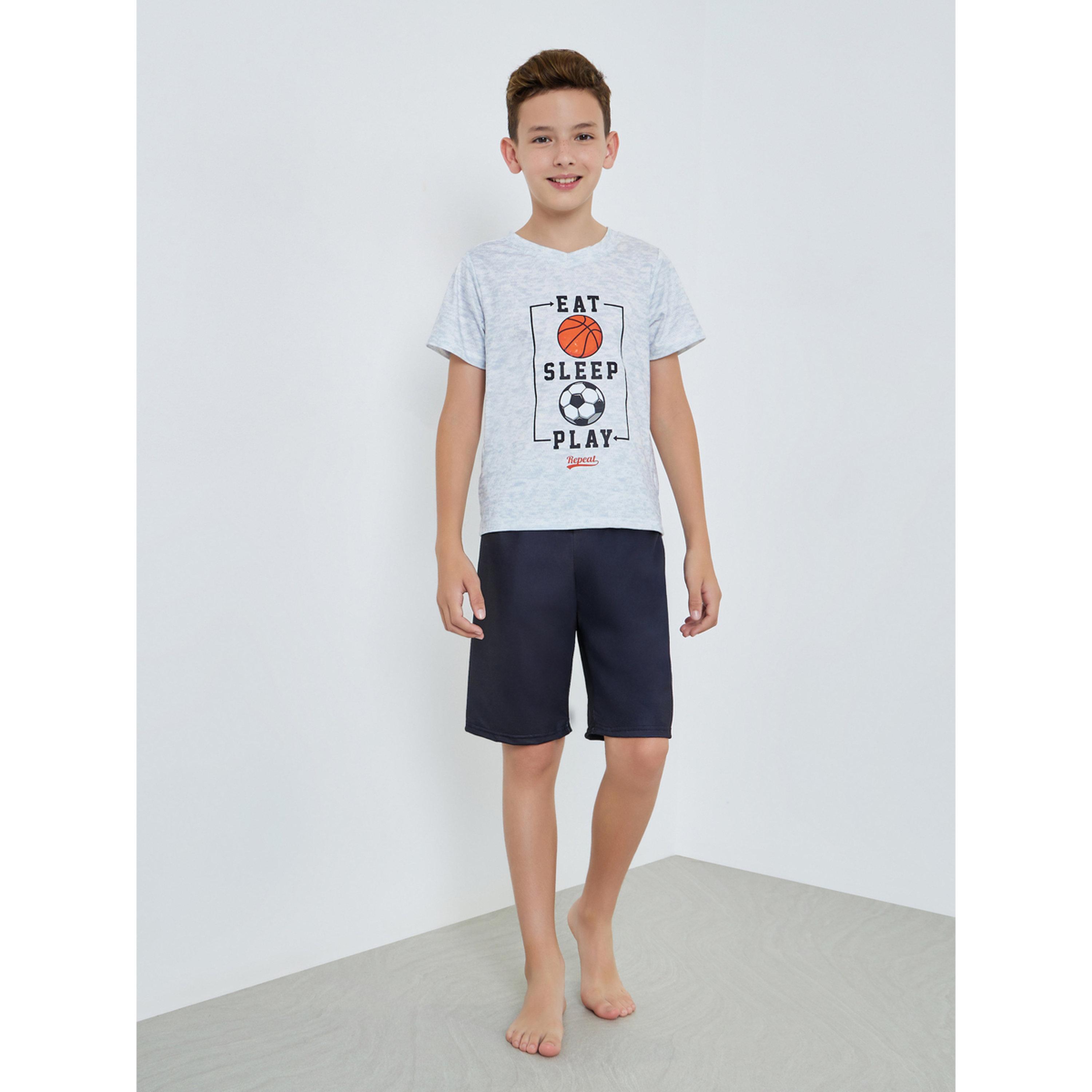 مجموعة من شورت وتيشيرت للأولاد بطبعة جرافيك-boys-clothing-nightwear-image-2