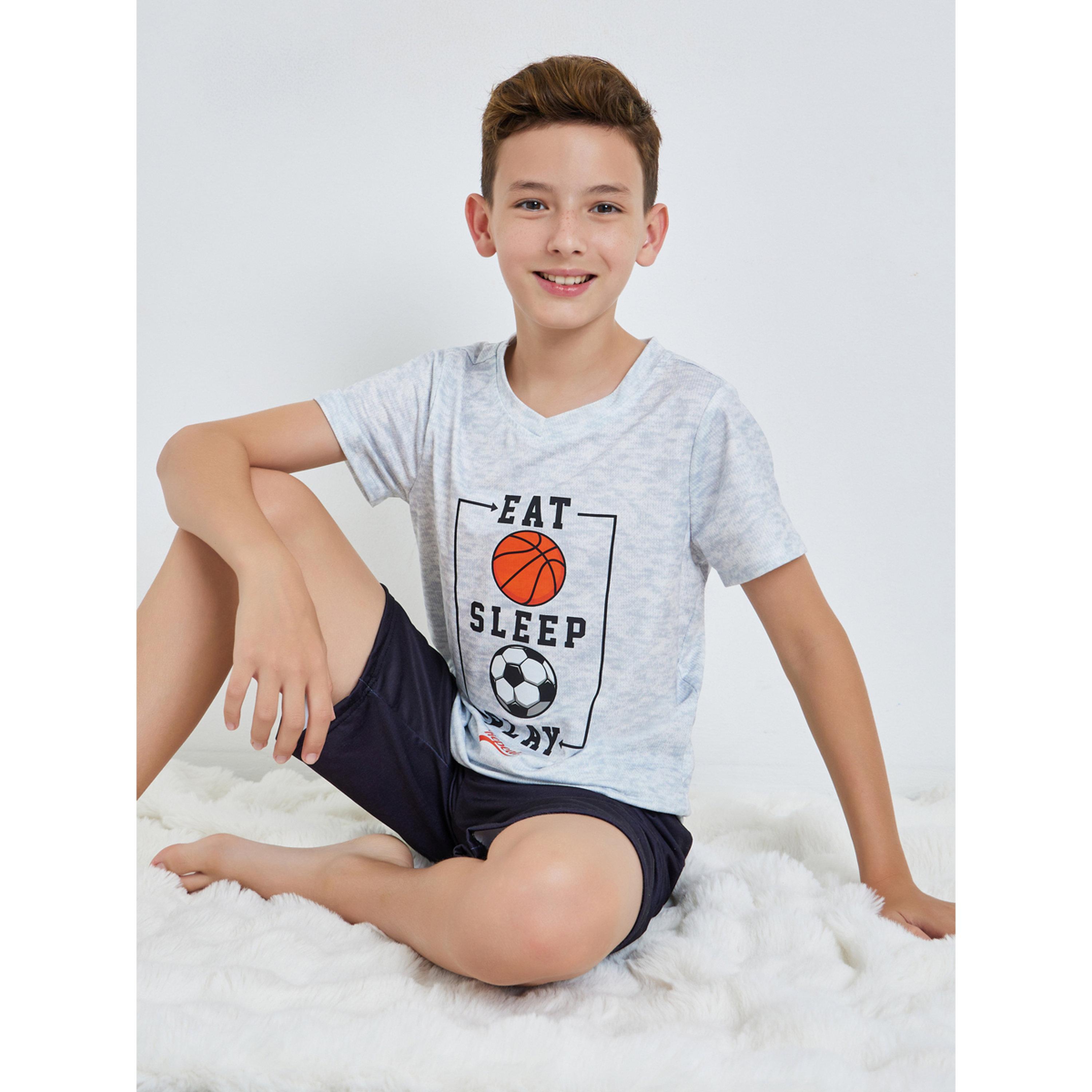 مجموعة من شورت وتيشيرت للأولاد بطبعة جرافيك-boys-clothing-nightwear-image-3