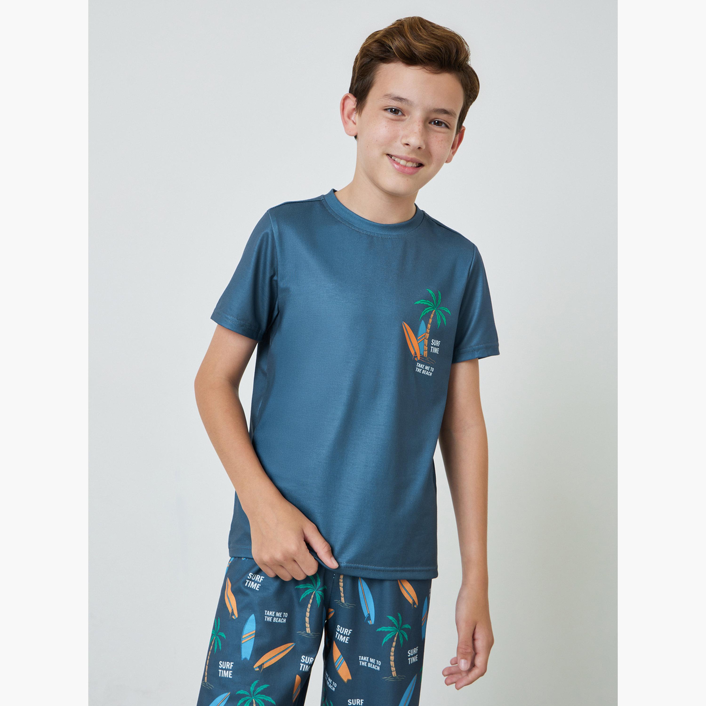 Styli Boys Printed T-Shirt and Shorts Set-boys-clothing-nightwear-image-3