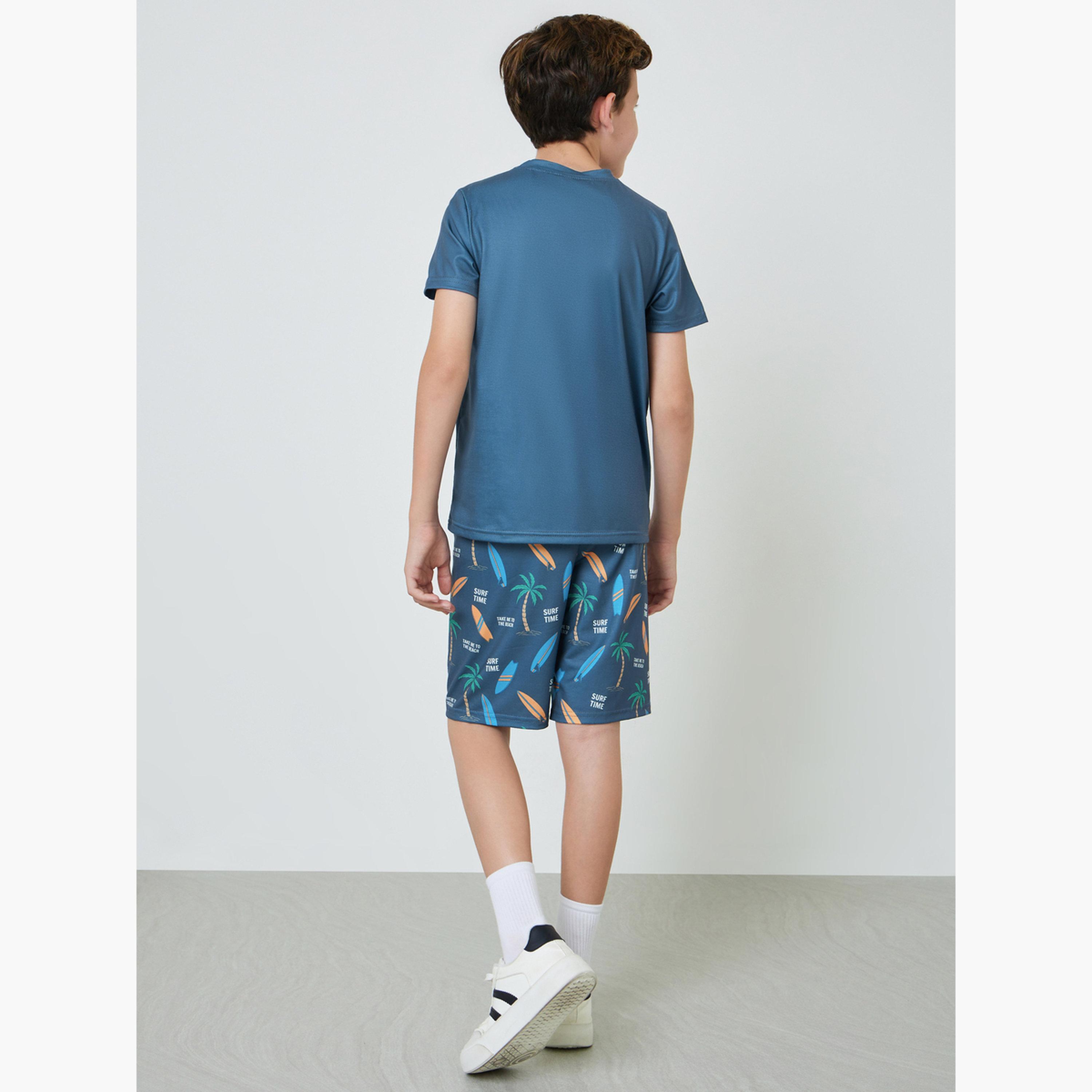 Styli Boys Printed T-Shirt and Shorts Set-boys-clothing-nightwear-image-4