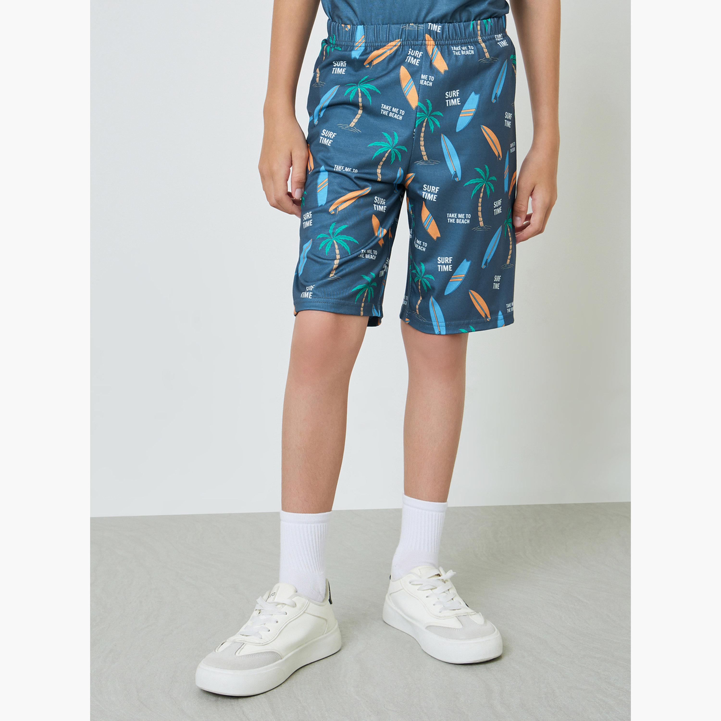 Styli Boys Printed T-Shirt and Shorts Set-boys-clothing-nightwear-image-5