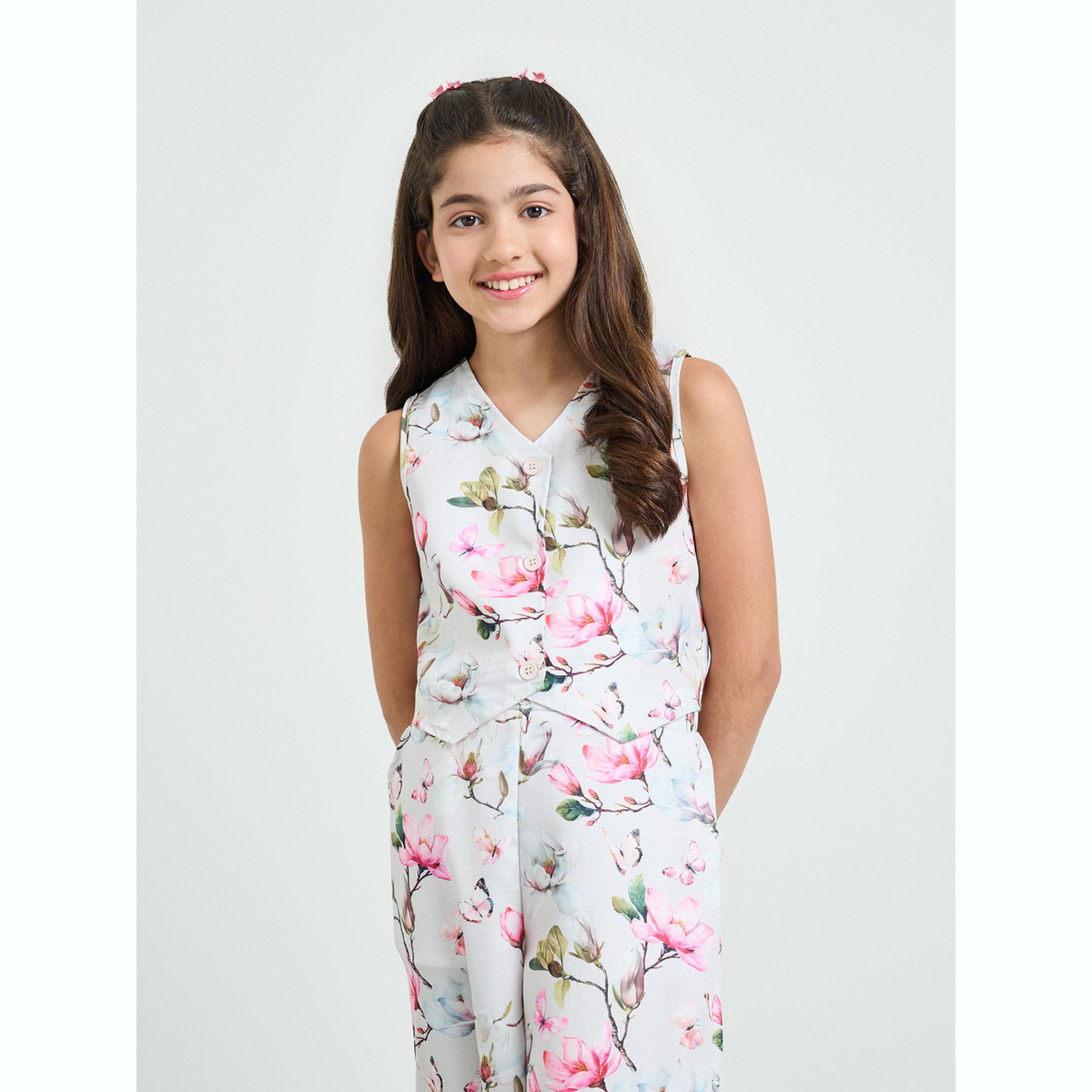 مجموعة من بنطال وفيست بطبعات زهور للبنات-girls-clothing-setsandcoords-image-2