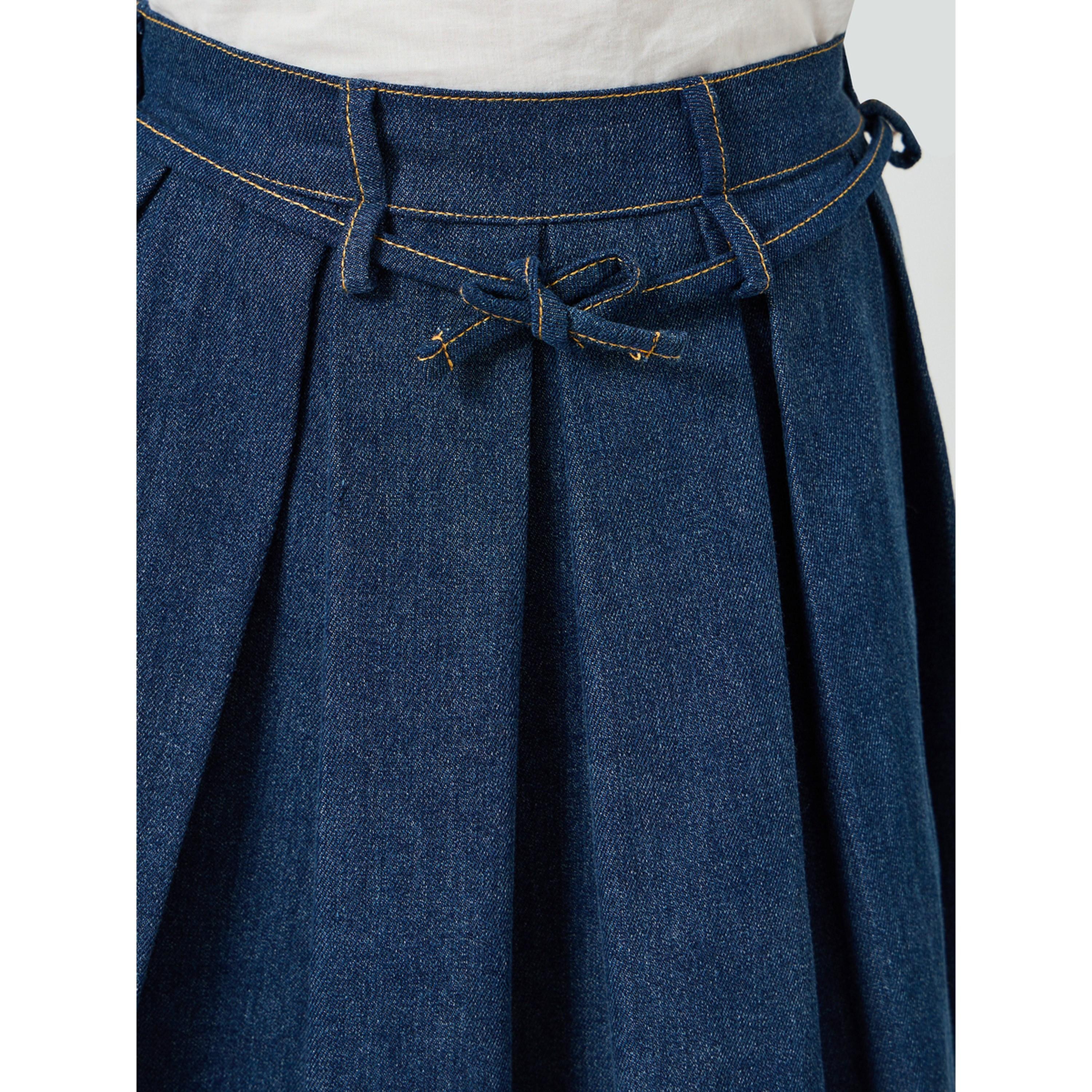 Styli Girls Medium Blue Pleated Skirt-girls-clothing-bottoms-skirts-image-3
