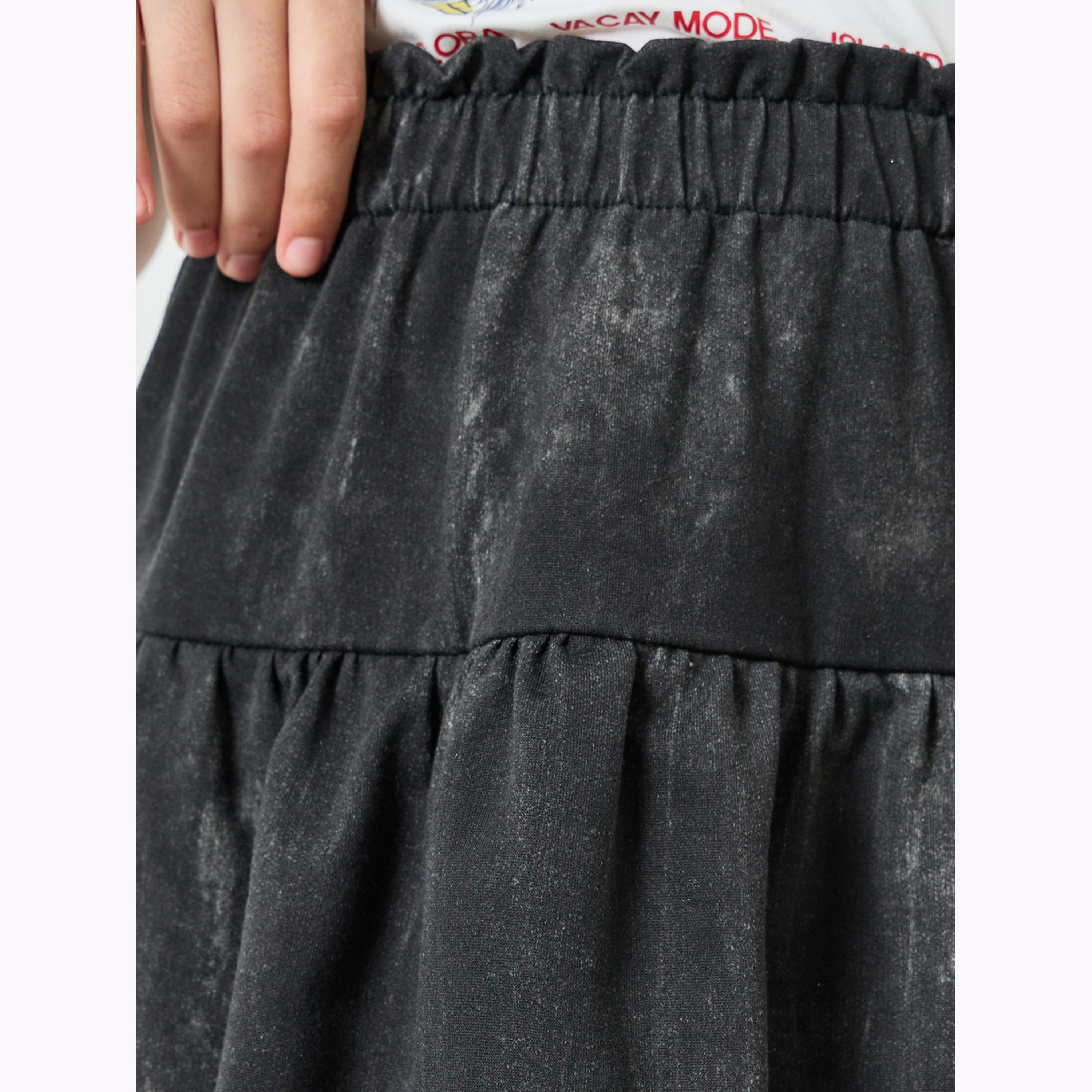 Styli Girls Tiered Cotton Mini Skirt-girls-clothing-schoolwear-bottoms-skirt-image-3