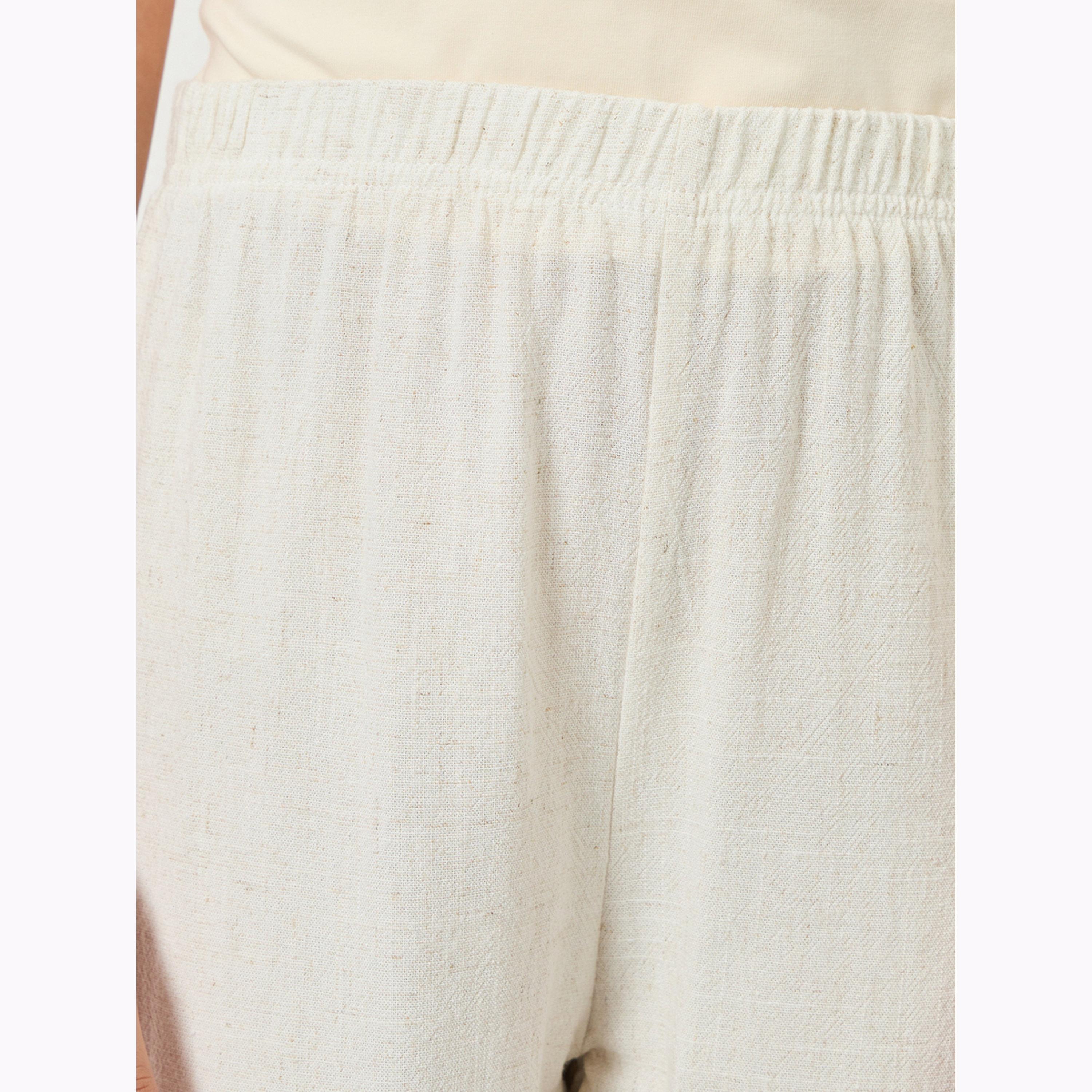 Styli Girls Beige Wide Leg Viscose Blend Pants-girls-clothing-bottoms-trousers-image-3