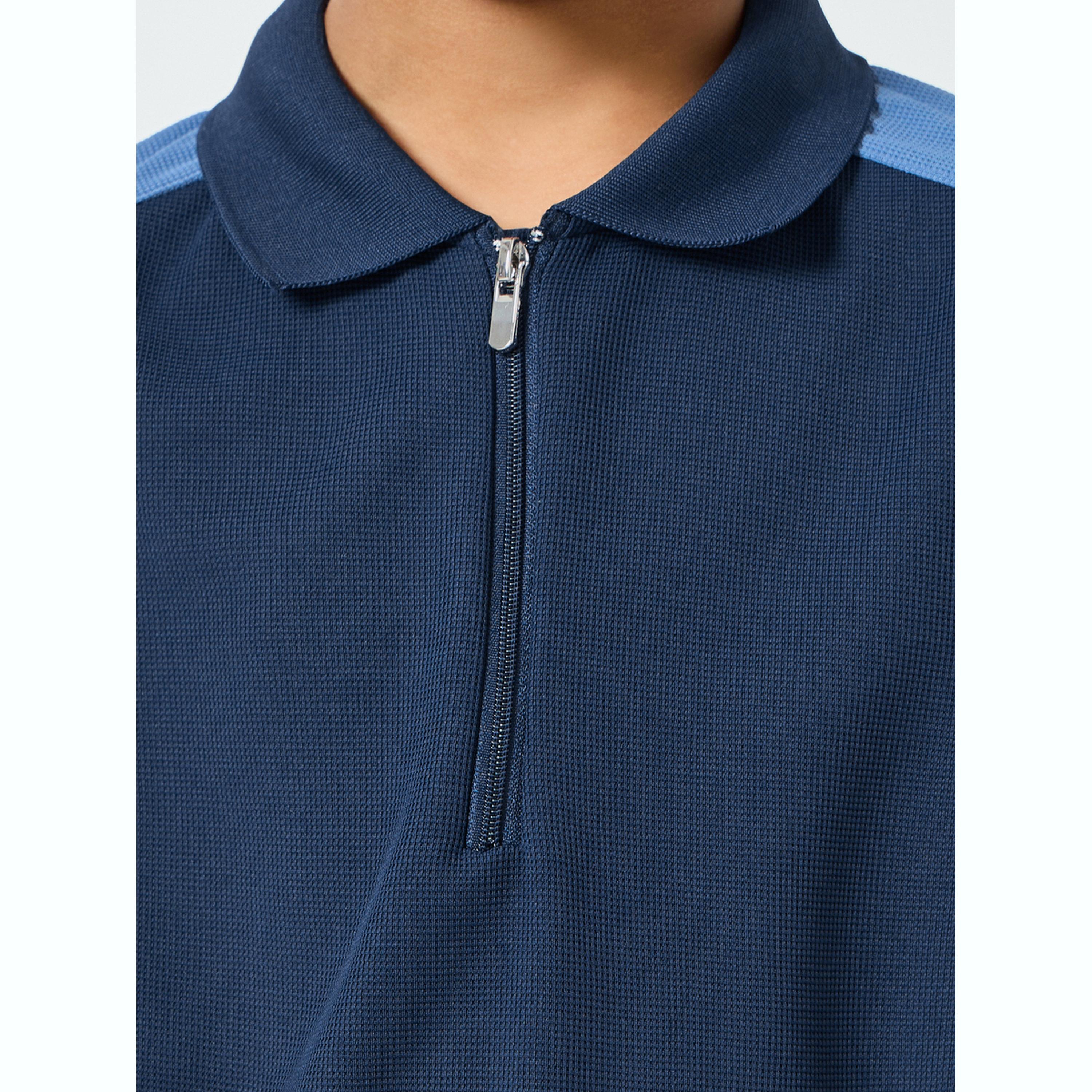 تيشيرت بولو بسحاب بنمط كتل الألوان للأولاد لون أزرق-boys-clothing-tshirtsandpolos-image-4