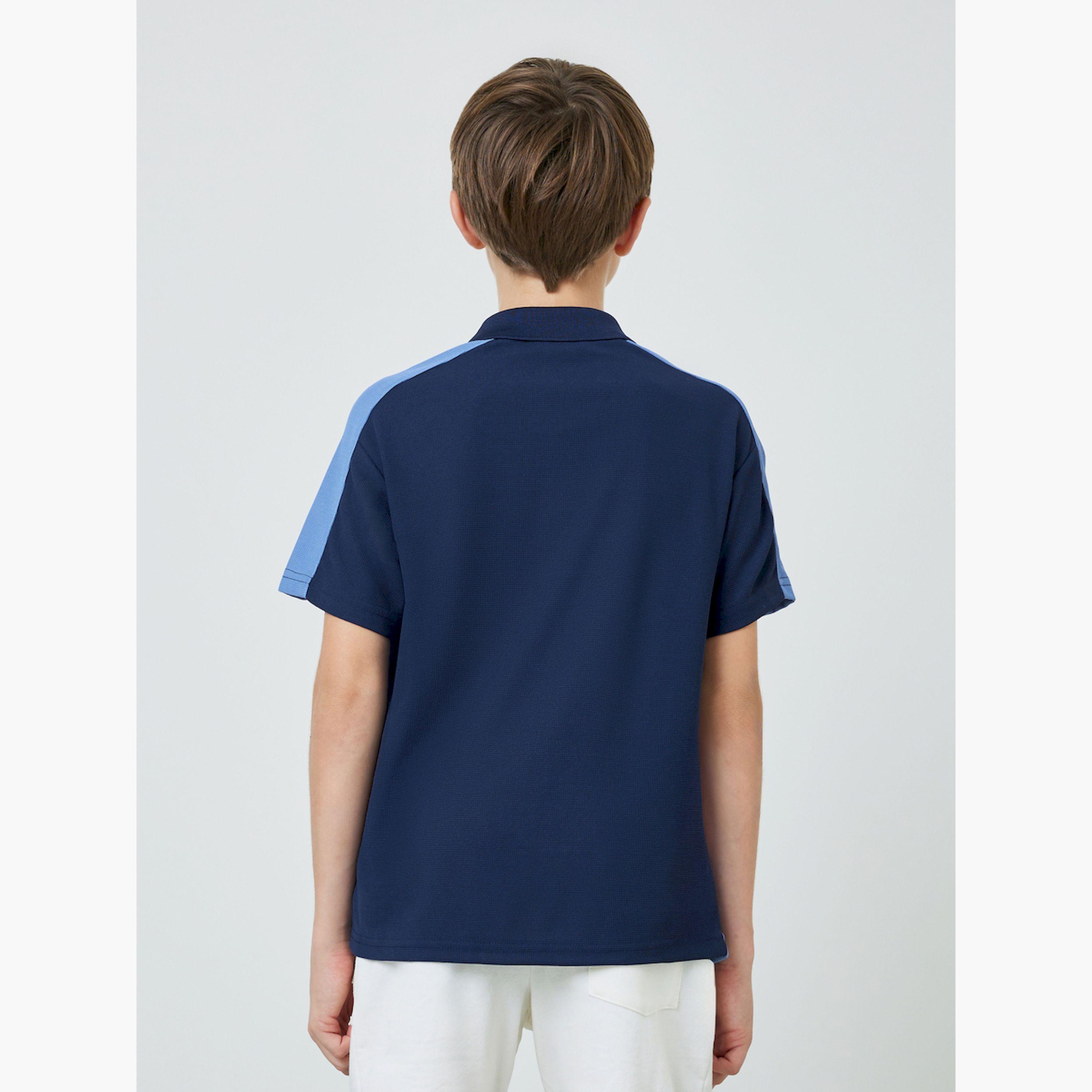 Styli Teen Boys Color Block Polo T-Shirt with Quarter Zip-boys-clothing-tshirtsandpolos-image-3