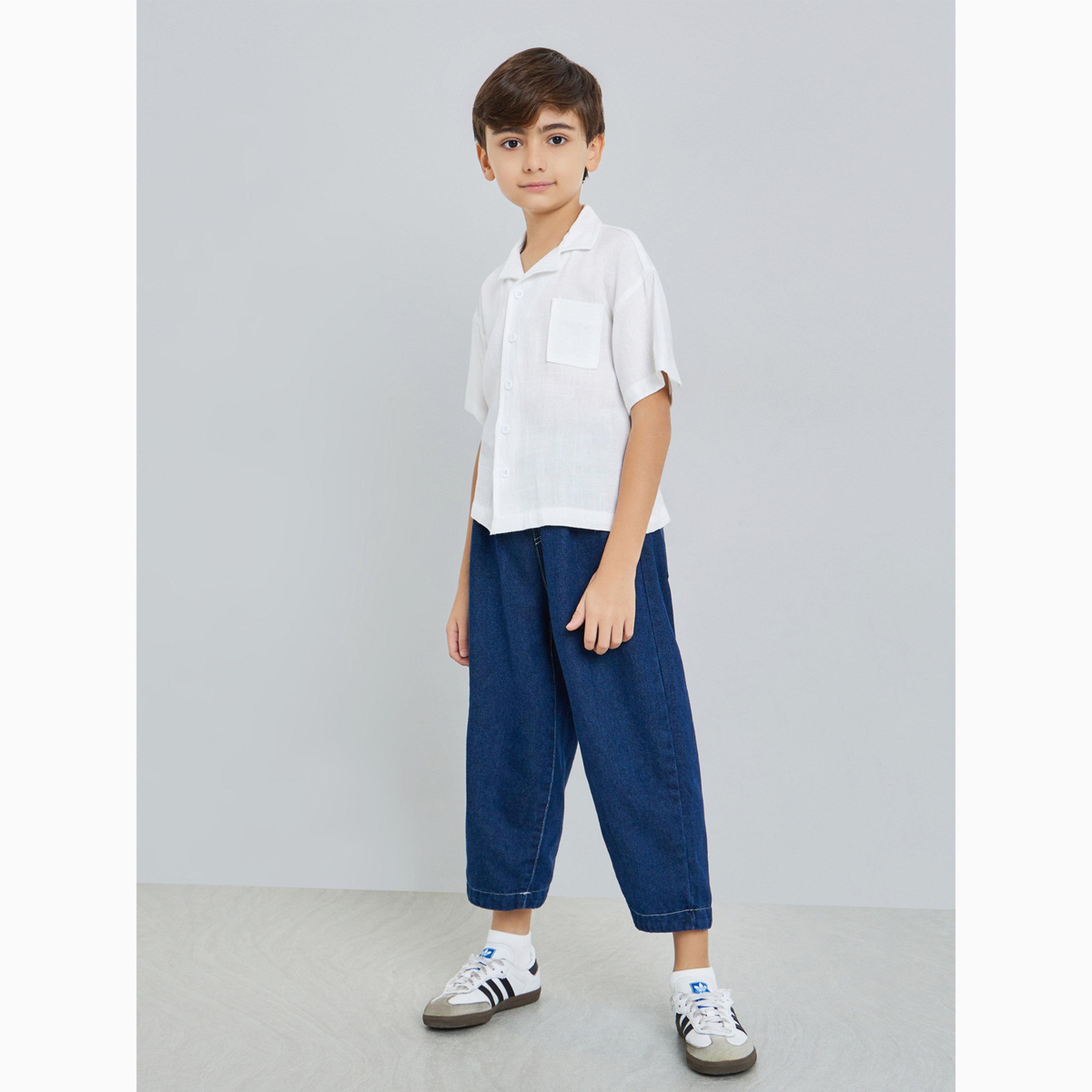 Styli Kids White Short Sleeve Shirt-boys-clothing-shirts-image-2