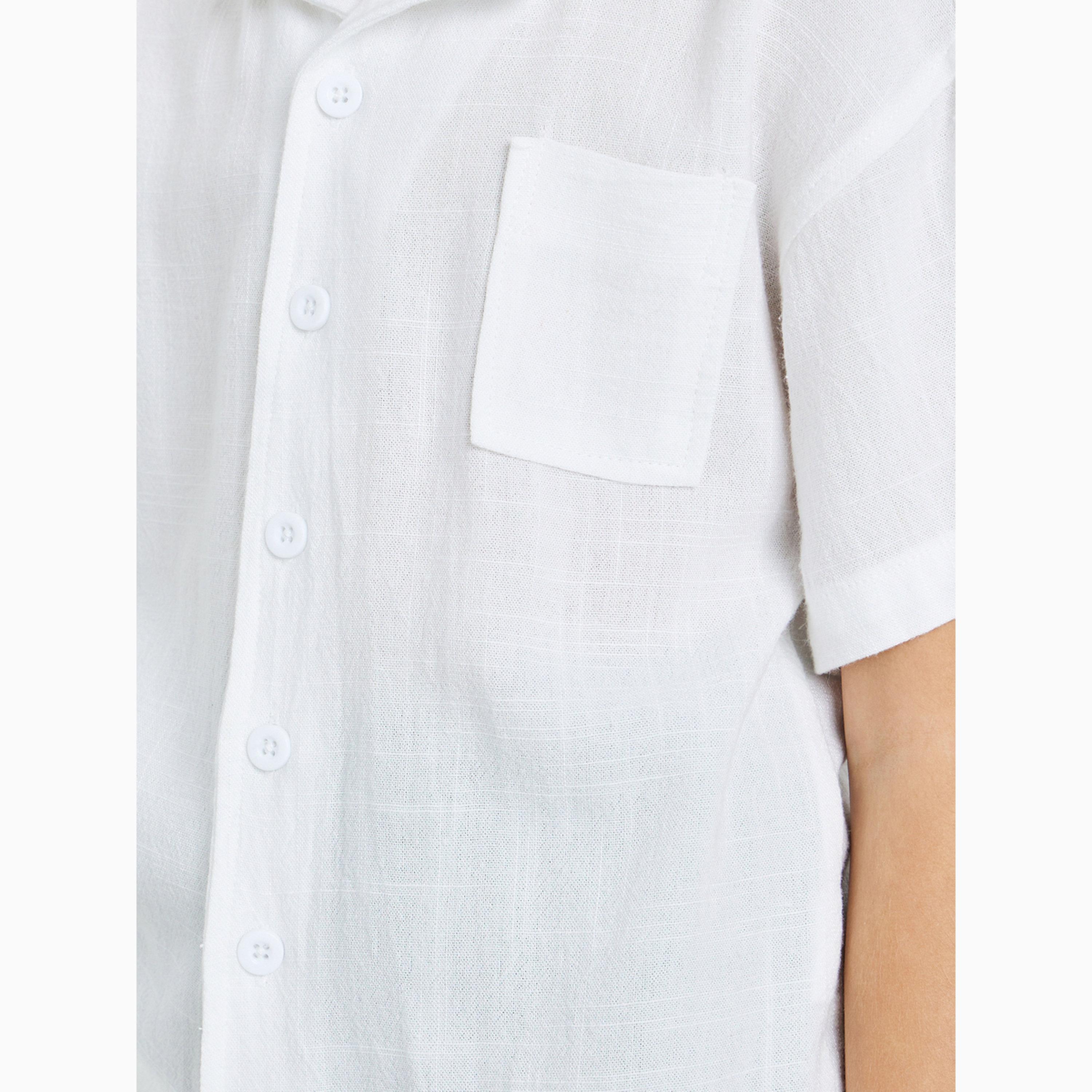 Styli Kids White Short Sleeve Shirt-boys-clothing-shirts-image-5