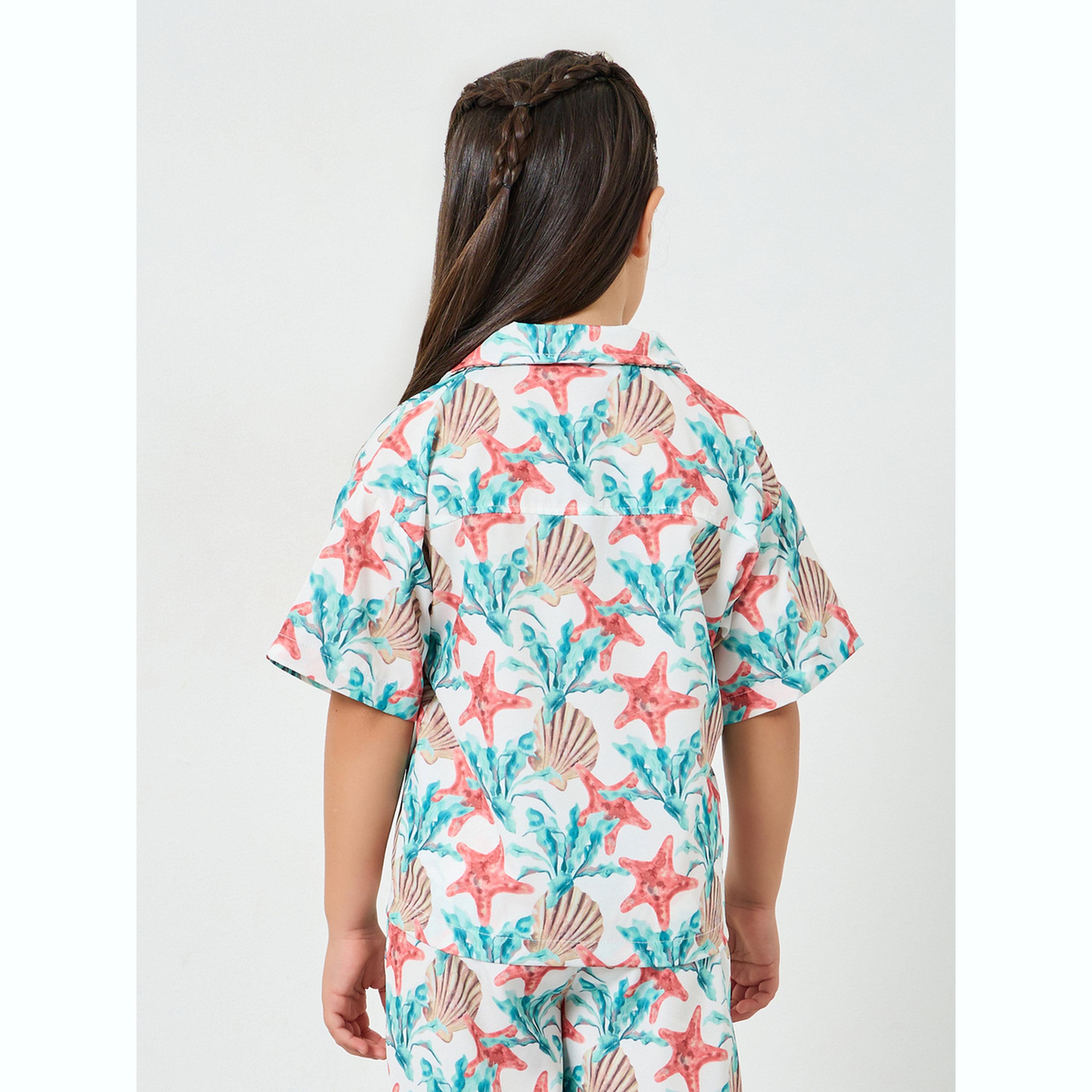 Styli Girls Coastal Print Short Sleeve Shirt-girls-clothing-blousesandshirts-image-3