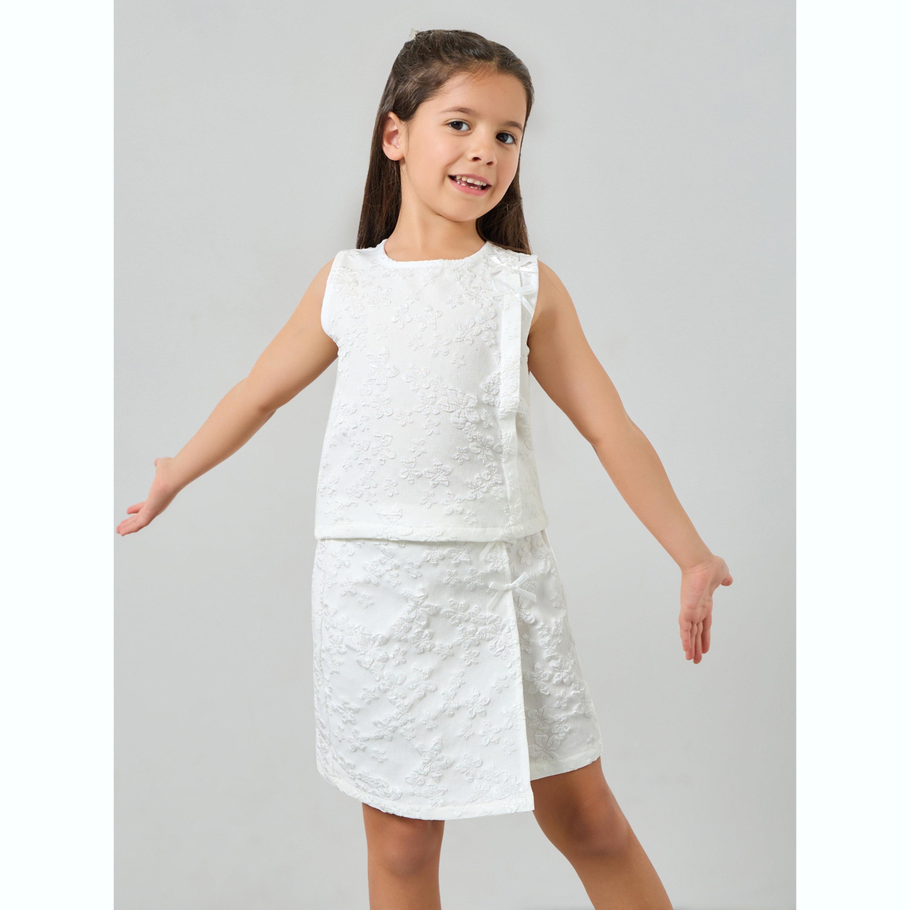 مجموعة للبنات من تنورة شورت وبلوزة جاكار-girls-clothing-setsandcoords-image-1