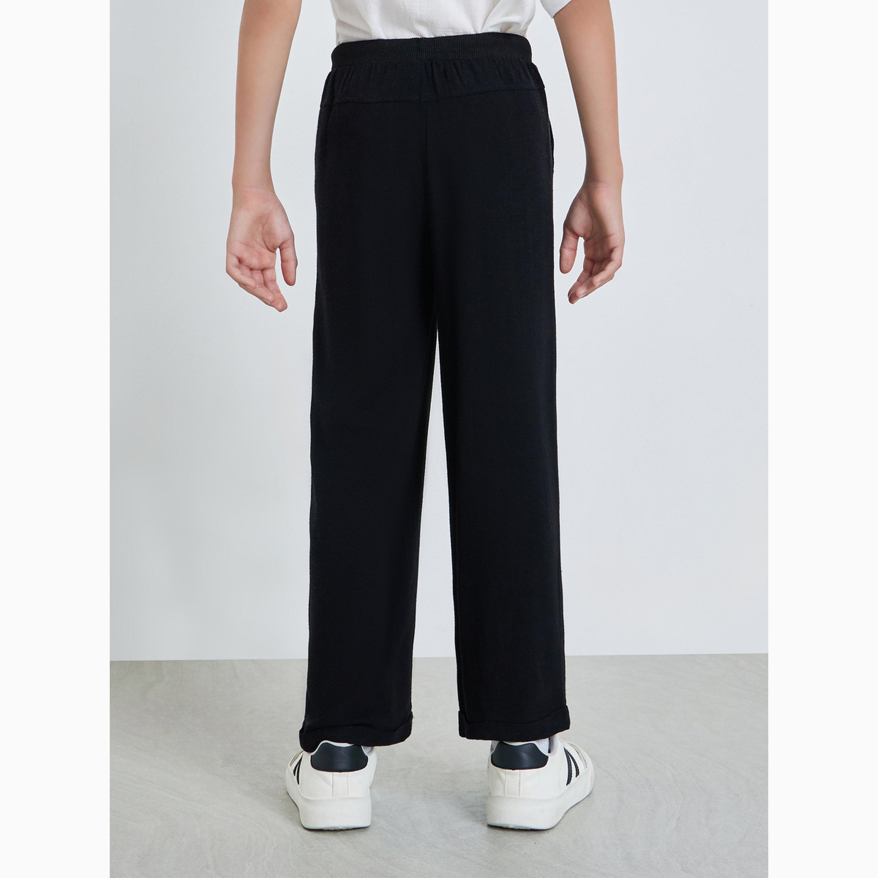 بنطال بلون سادة وحافة مطوية للأولاد المراهقين-boys-clothing-bottoms-joggersandtrackpants-image-4