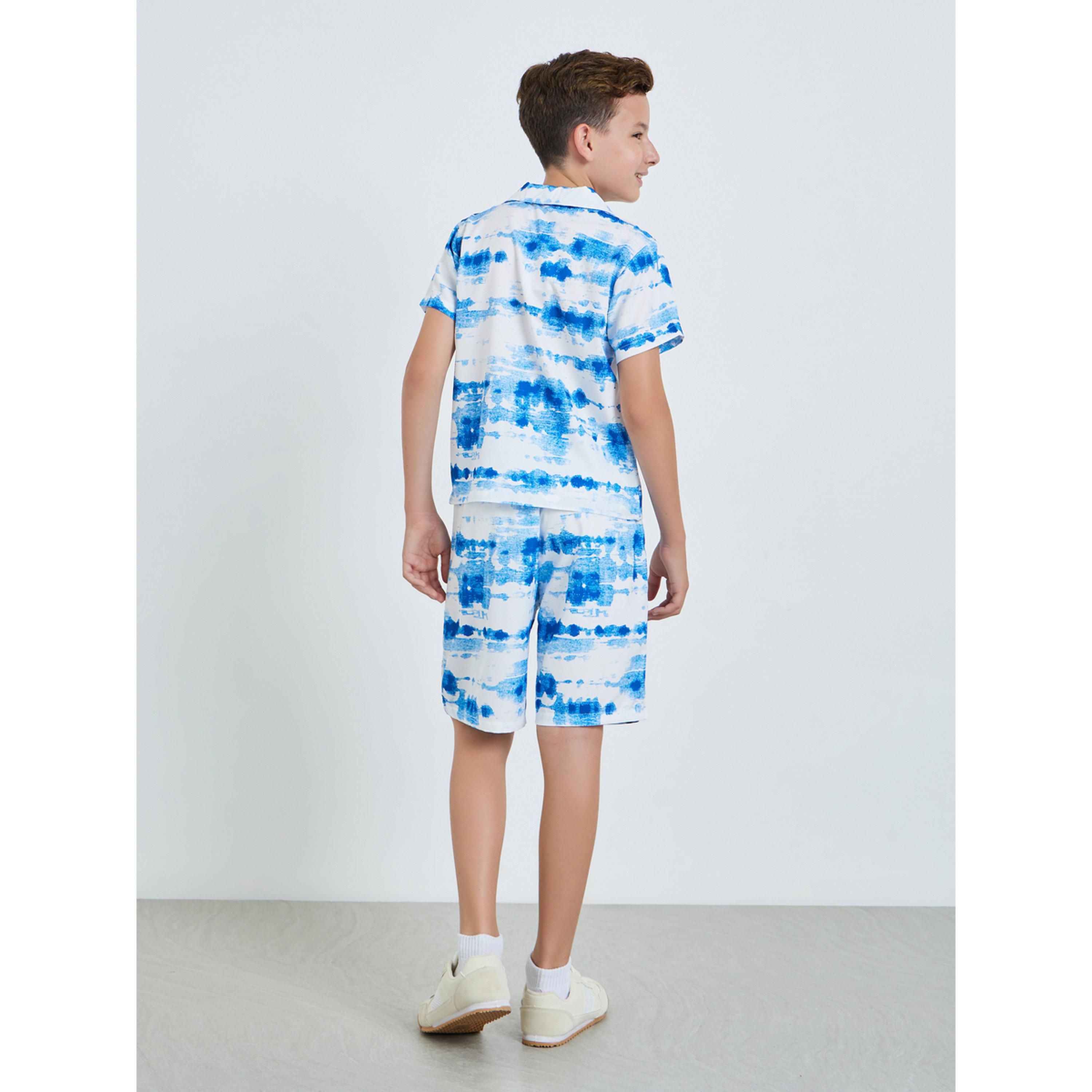 Styli Teen Boys Tie-Dye Resort Collar Shirt and Shorts Set-boys-clothing-setsandcoords-image-3