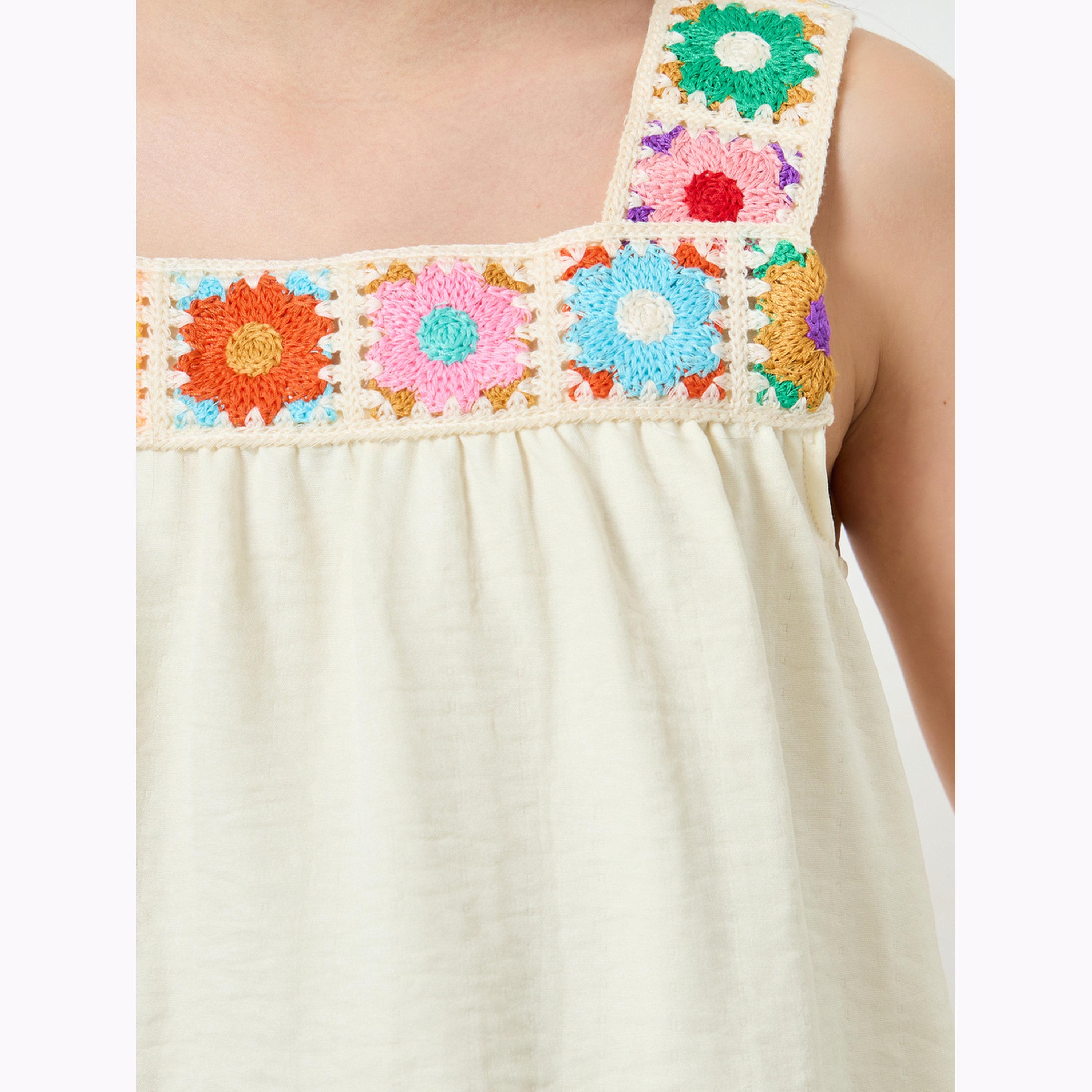 Styli Girls Crochet Trim Cotton Top and Pants Set-girls-clothing-setsandcoords-image-6