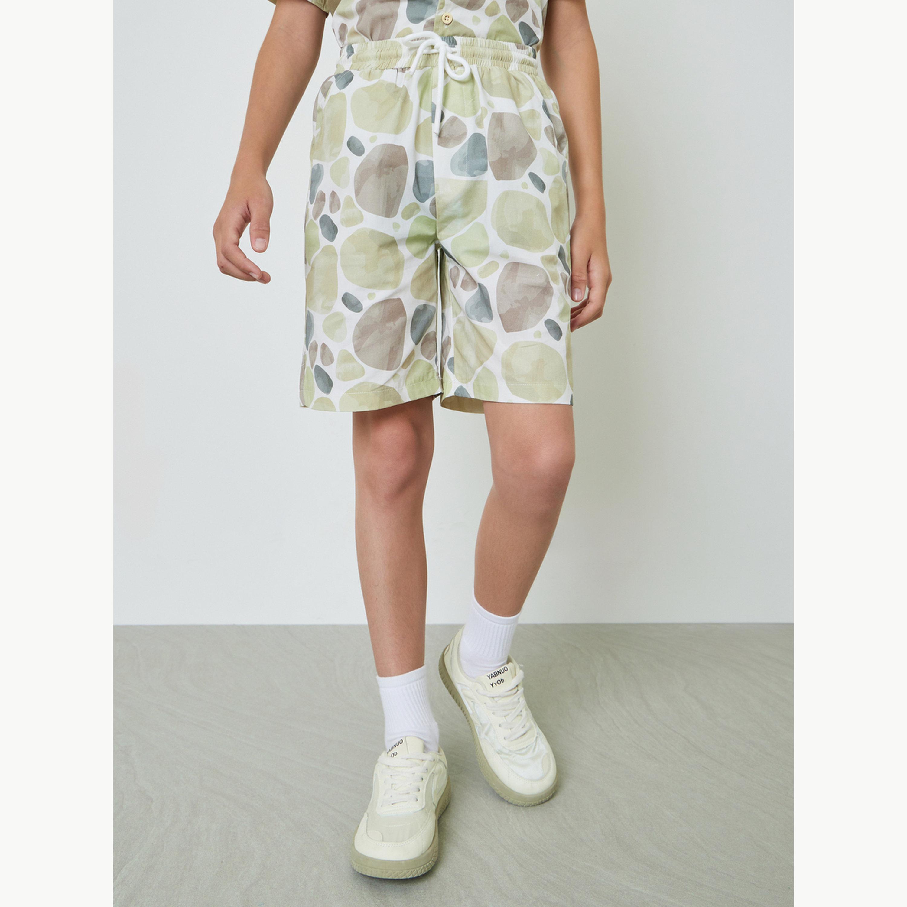 Styli Teen Boys All Over Print Viscose Blend Shorts-boys-clothing-bottoms-shorts-image-1