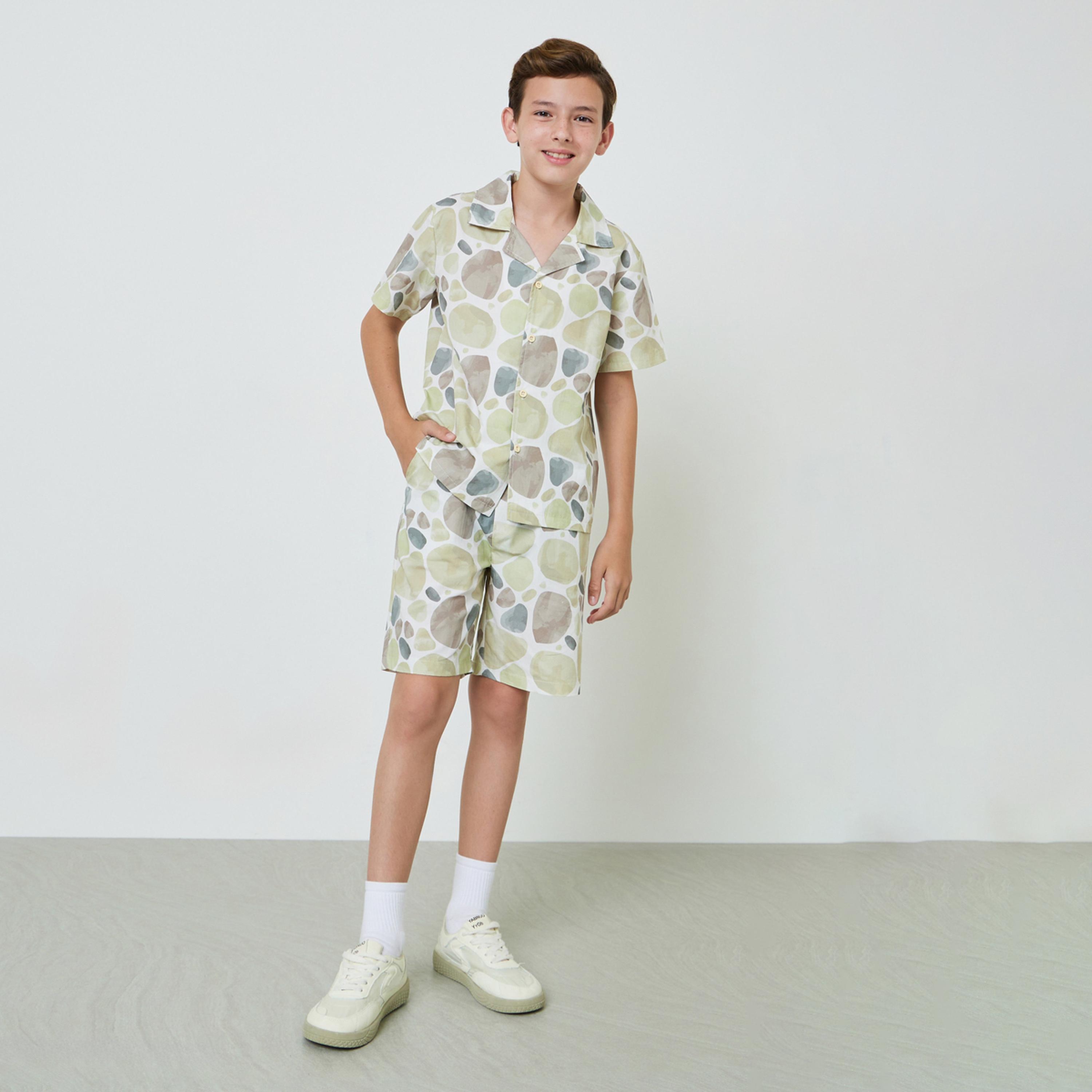 Styli Teen Boys All Over Print Viscose Blend Shorts-boys-clothing-bottoms-shorts-image-2