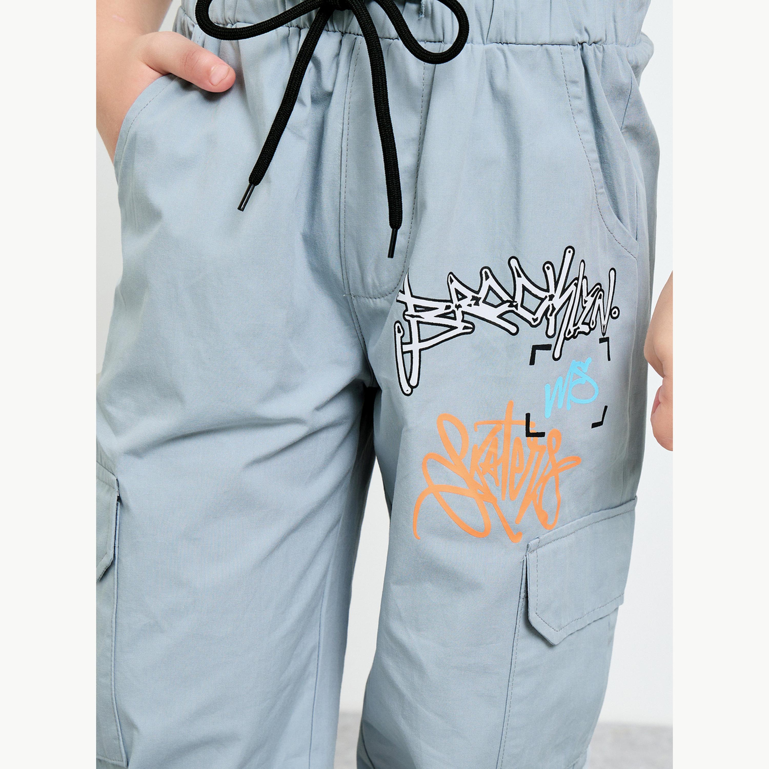 Styli Boys Graffiti Print Cargo Joggers-boys-clothing-bottoms-joggersandtrackpants-image-3