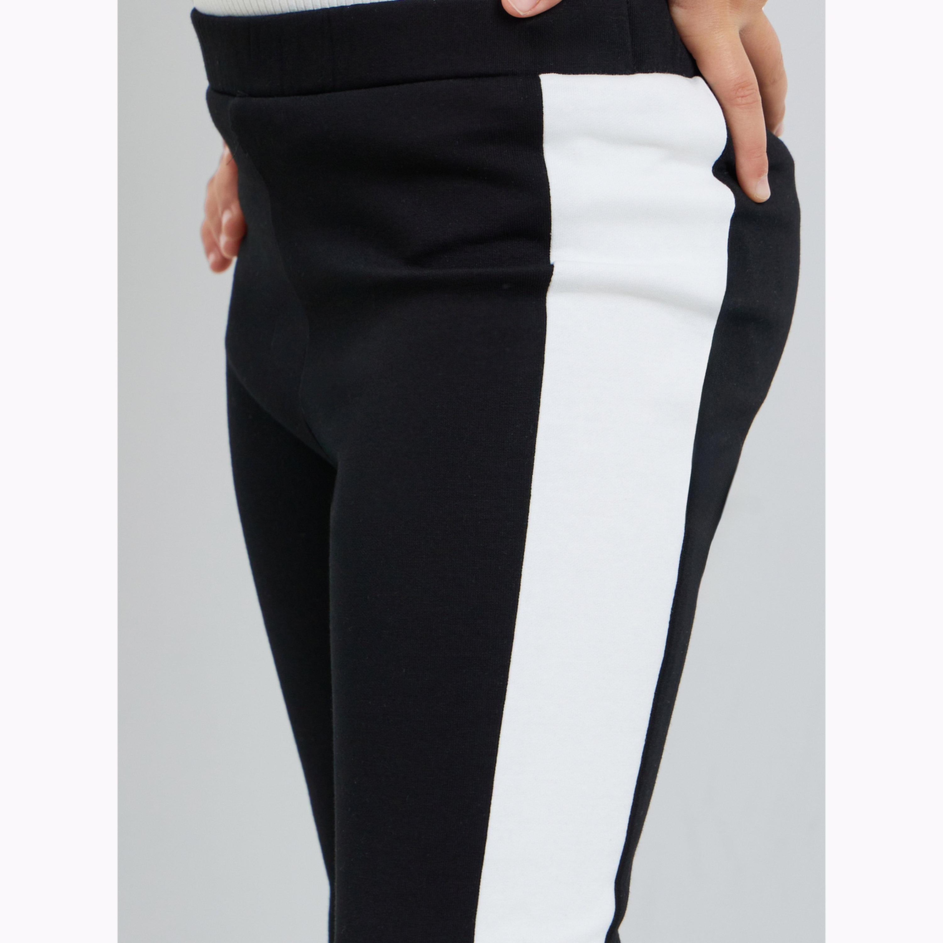 Styli Girls Black Leggings with Side Stripe-girls-clothing-bottoms-leggings-image-3