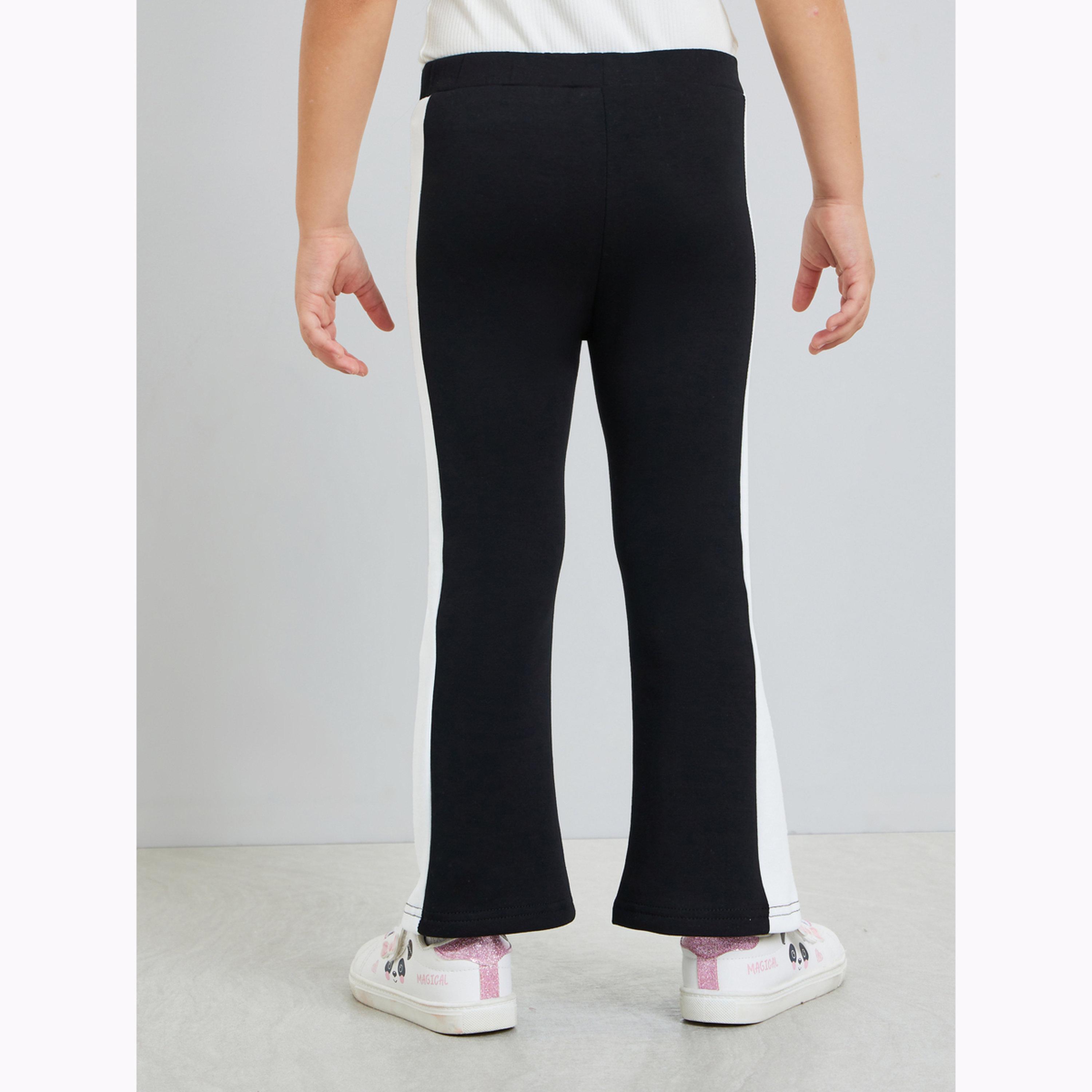 Styli Girls Black Leggings with Side Stripe-girls-clothing-bottoms-leggings-image-4