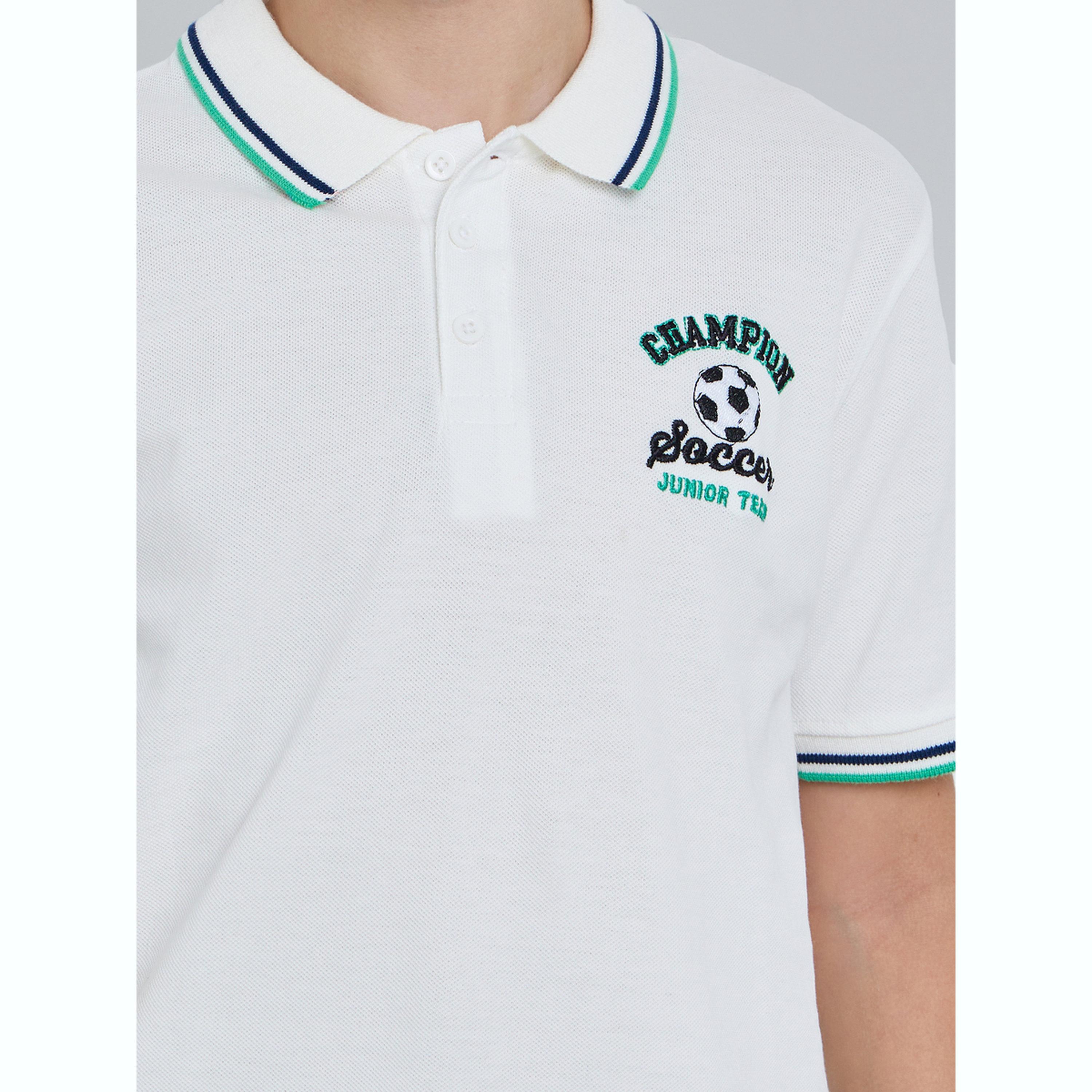 تيشيرت بياقة بولو وتفاصيل مُطرّزة مع أكمام قصيرة-boys-clothing-tshirtsandpolos-image-4