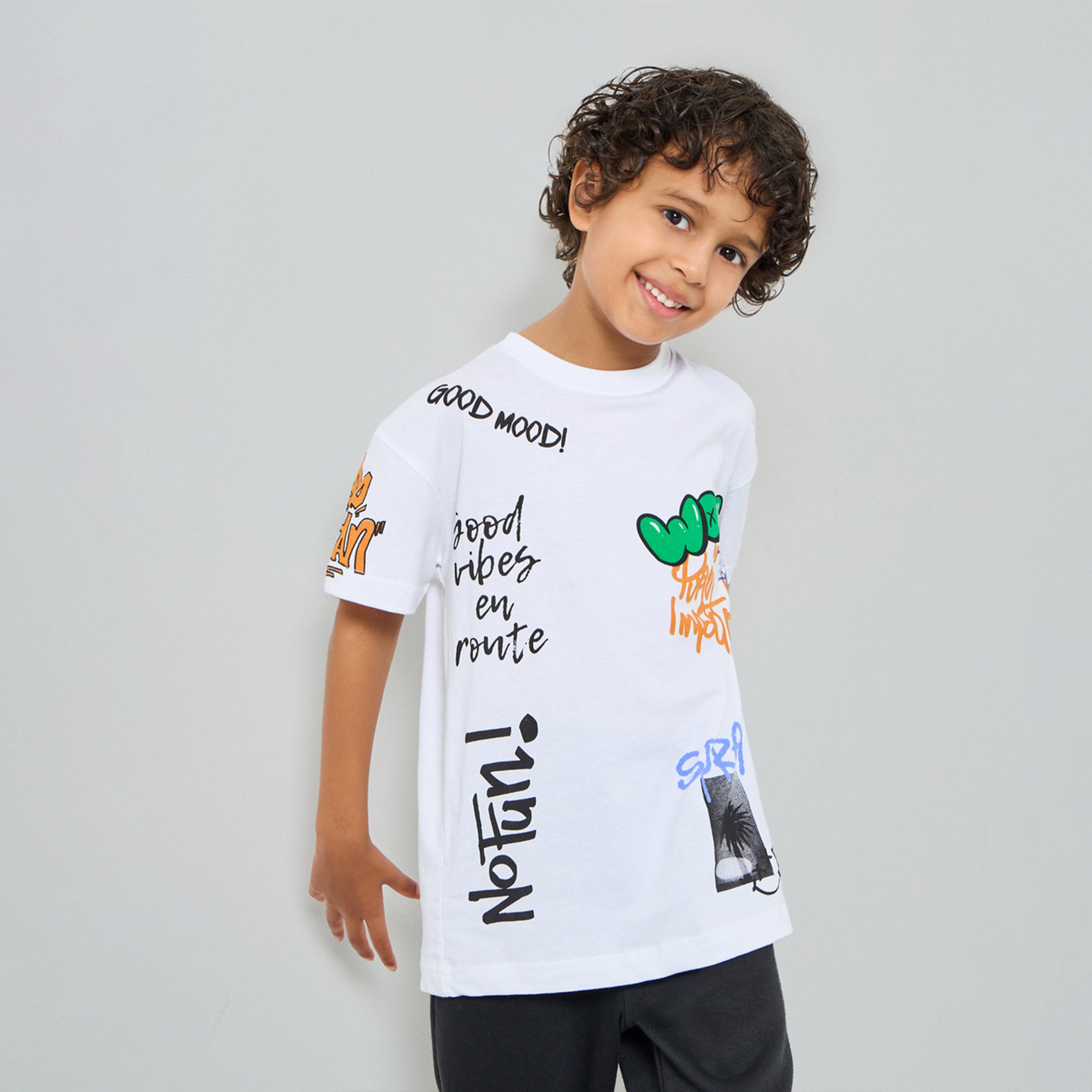 Styli Boys Graffiti Print Oversized T-Shirt-boys-clothing-tshirtsandpolos-image-1
