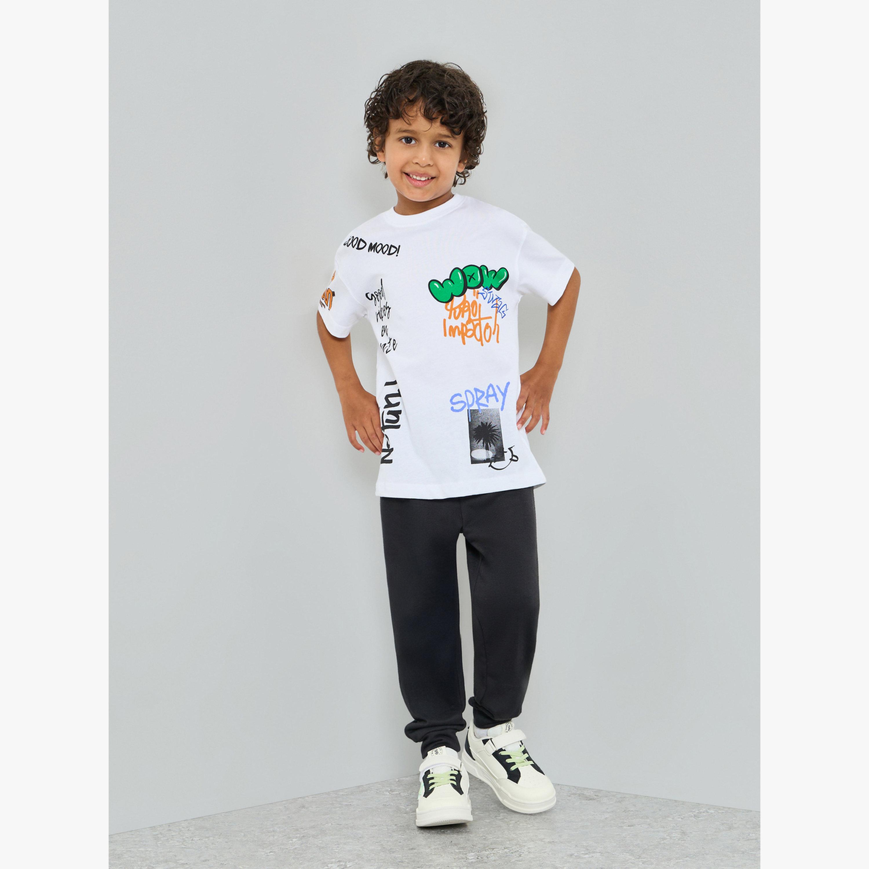 Styli Boys Graffiti Print Oversized T-Shirt-boys-clothing-tshirtsandpolos-image-2