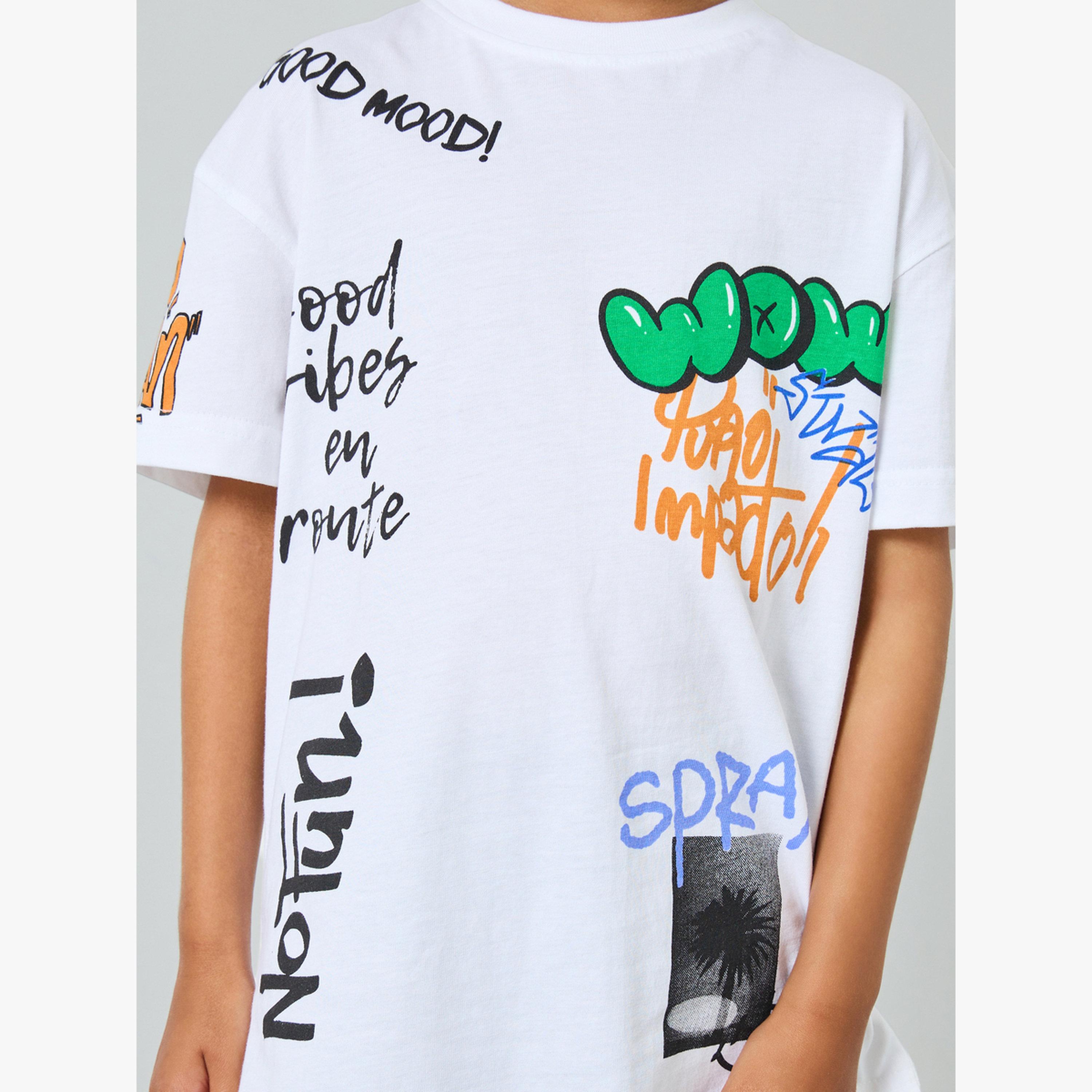 Styli Boys Graffiti Print Oversized T-Shirt-boys-clothing-tshirtsandpolos-image-4