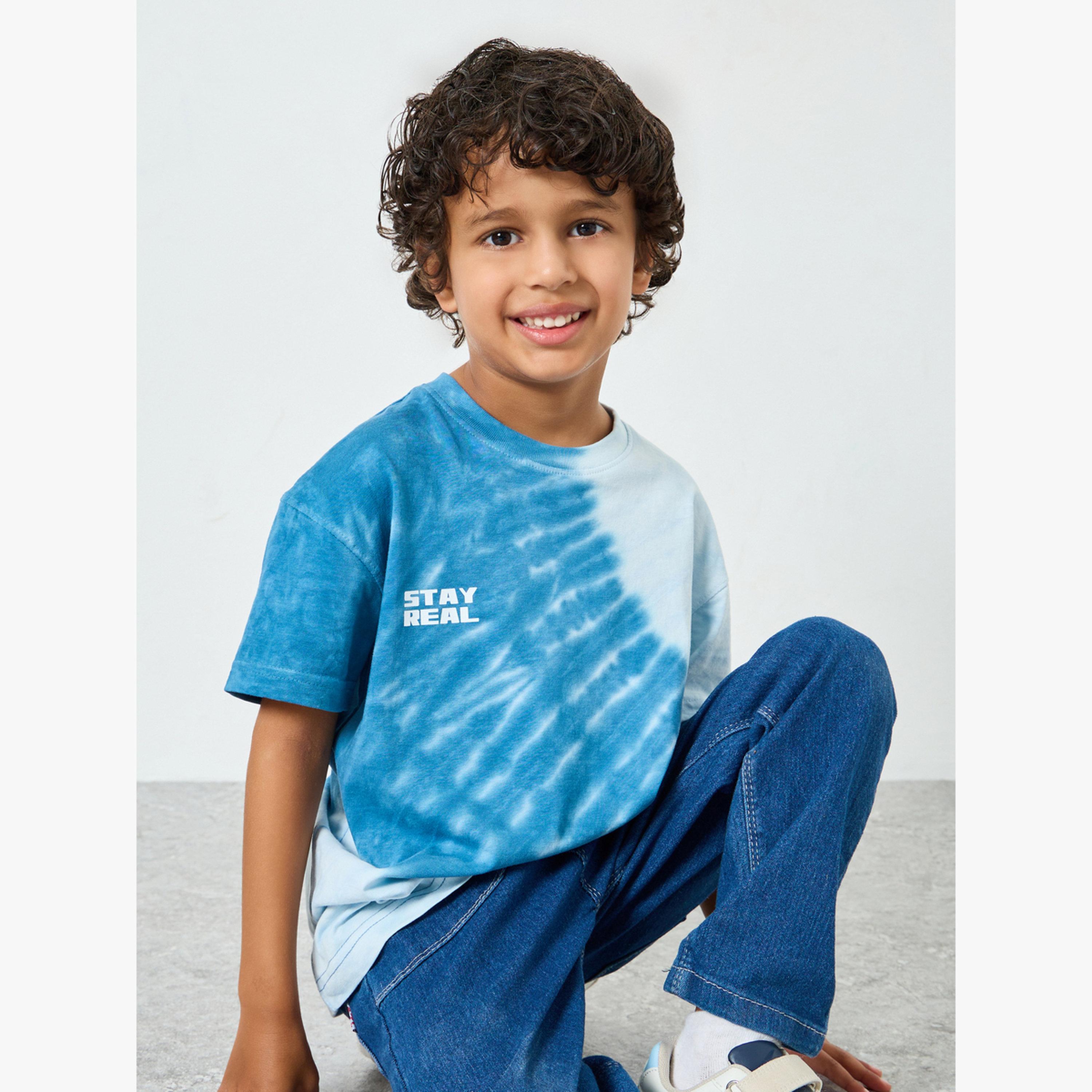 Styli Boys Tie and Dye T-Shirt with Placement Print-boys-clothing-tshirtsandpolos-image-3