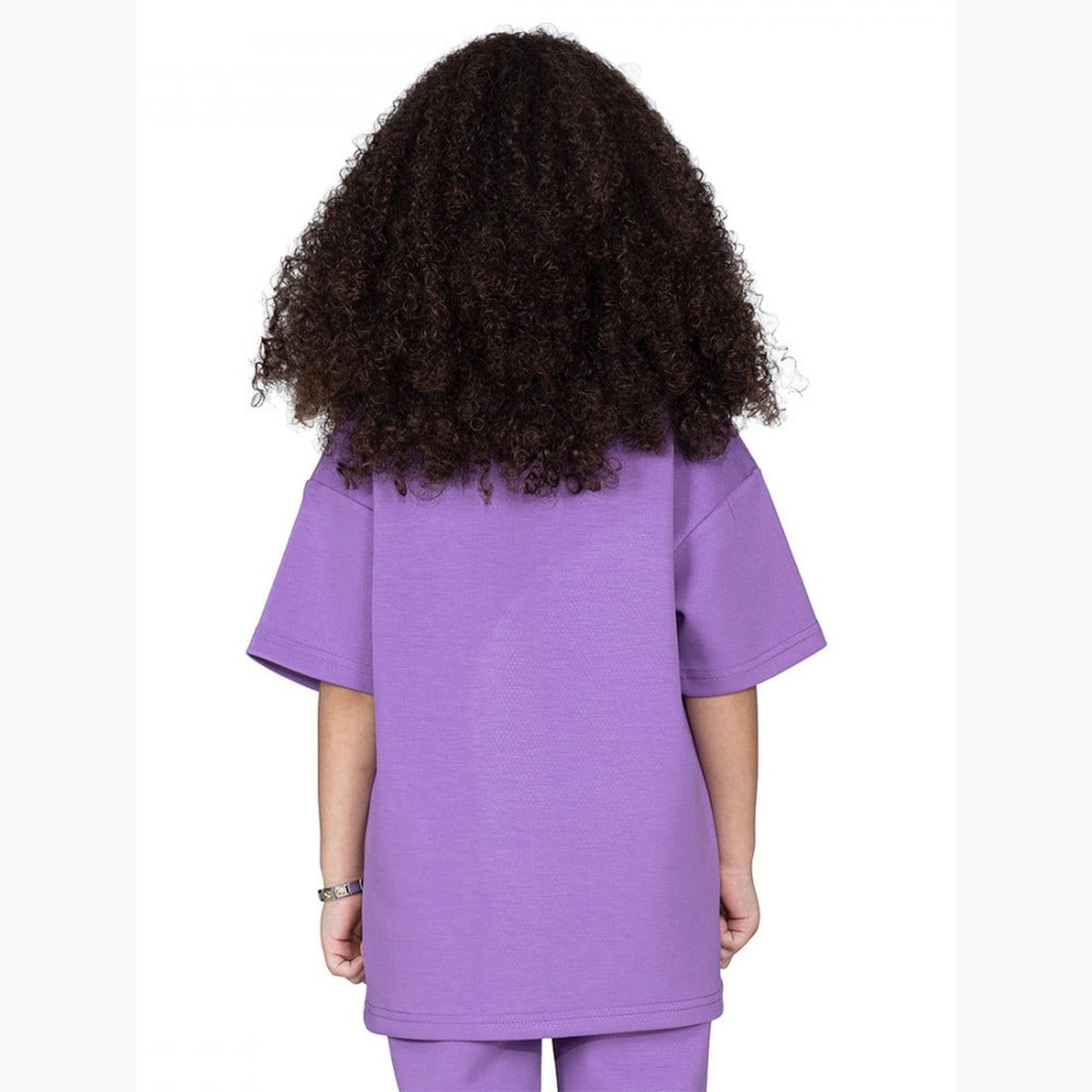 تيشيرت واسع بأكمام بأكتاف منسدلة للأطفال-girls-clothing-tshirts-image-2