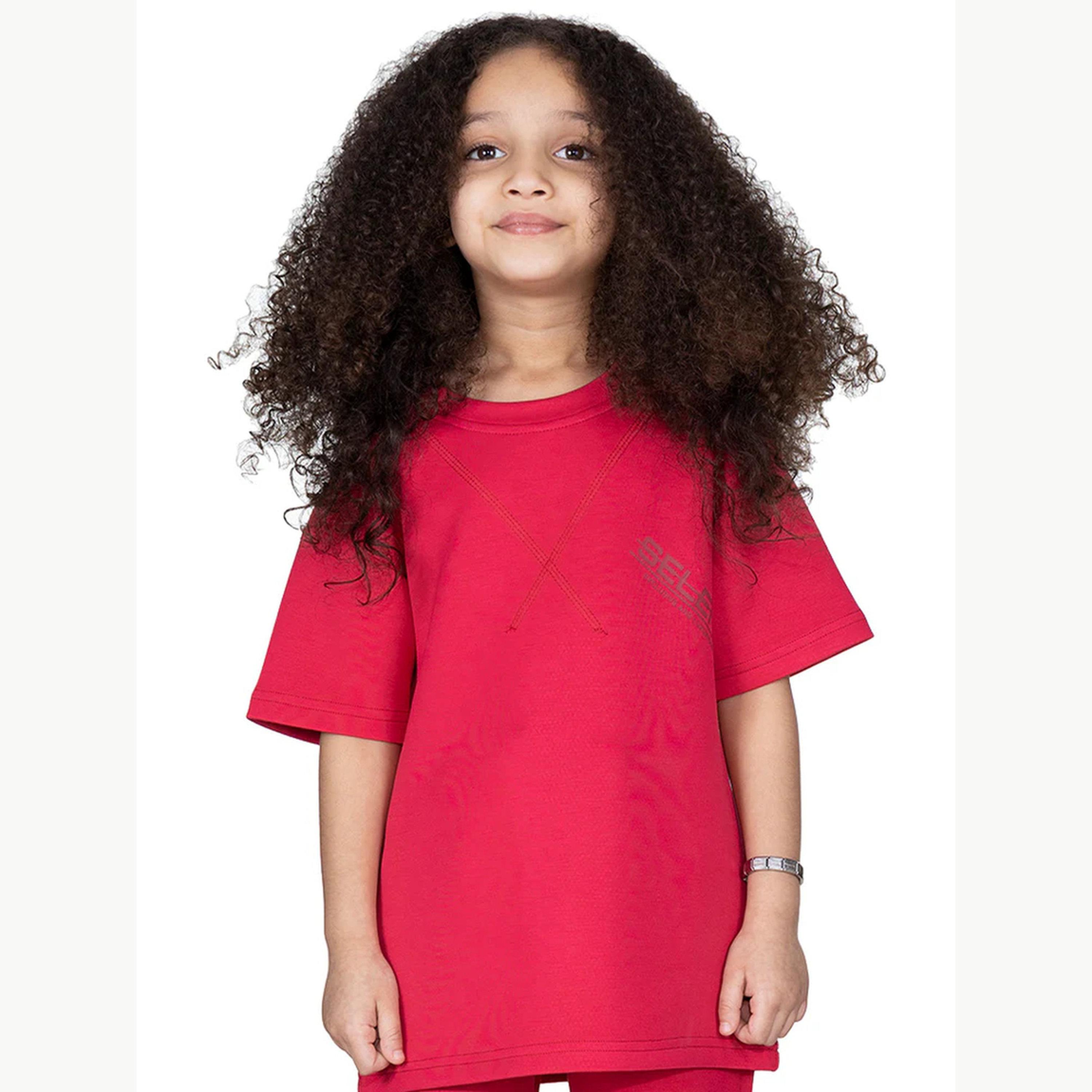 تيشيرت واسع بأكمام بأكتاف منسدلة للأطفال-girls-clothing-tshirts-image-1