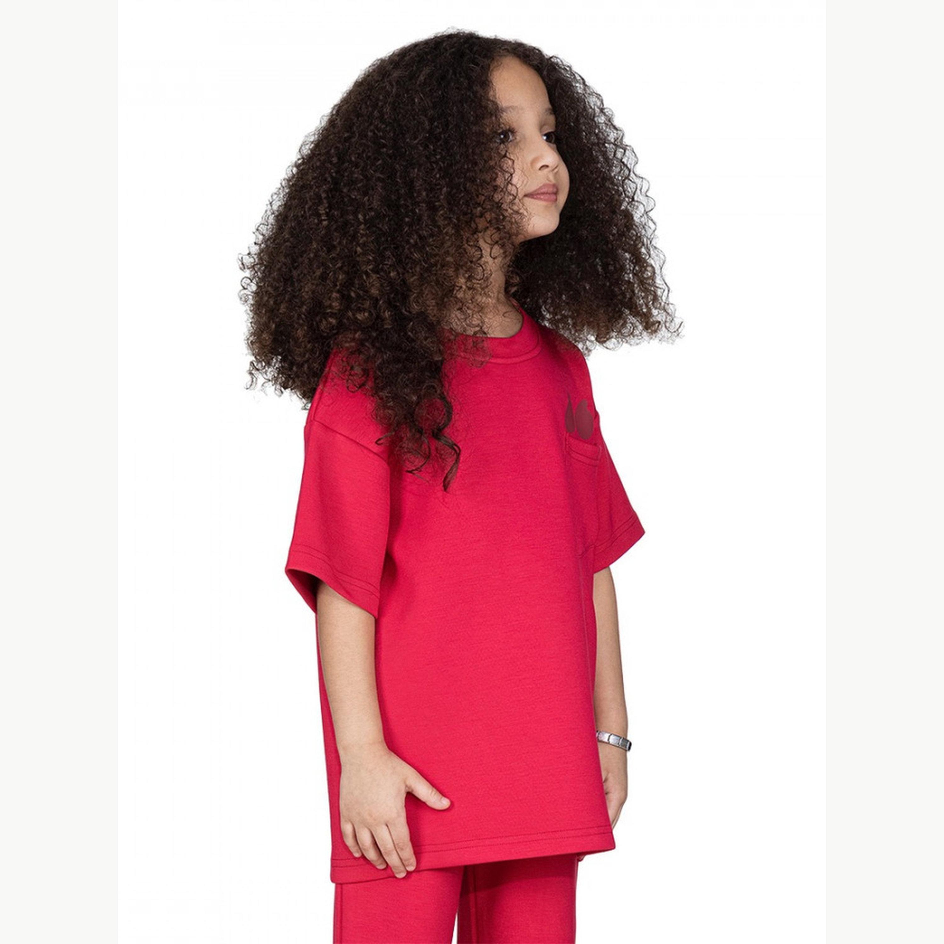 Selene X Styli Kids Logo Print Oversized T-Shirt-girls-clothing-tshirts-image-3