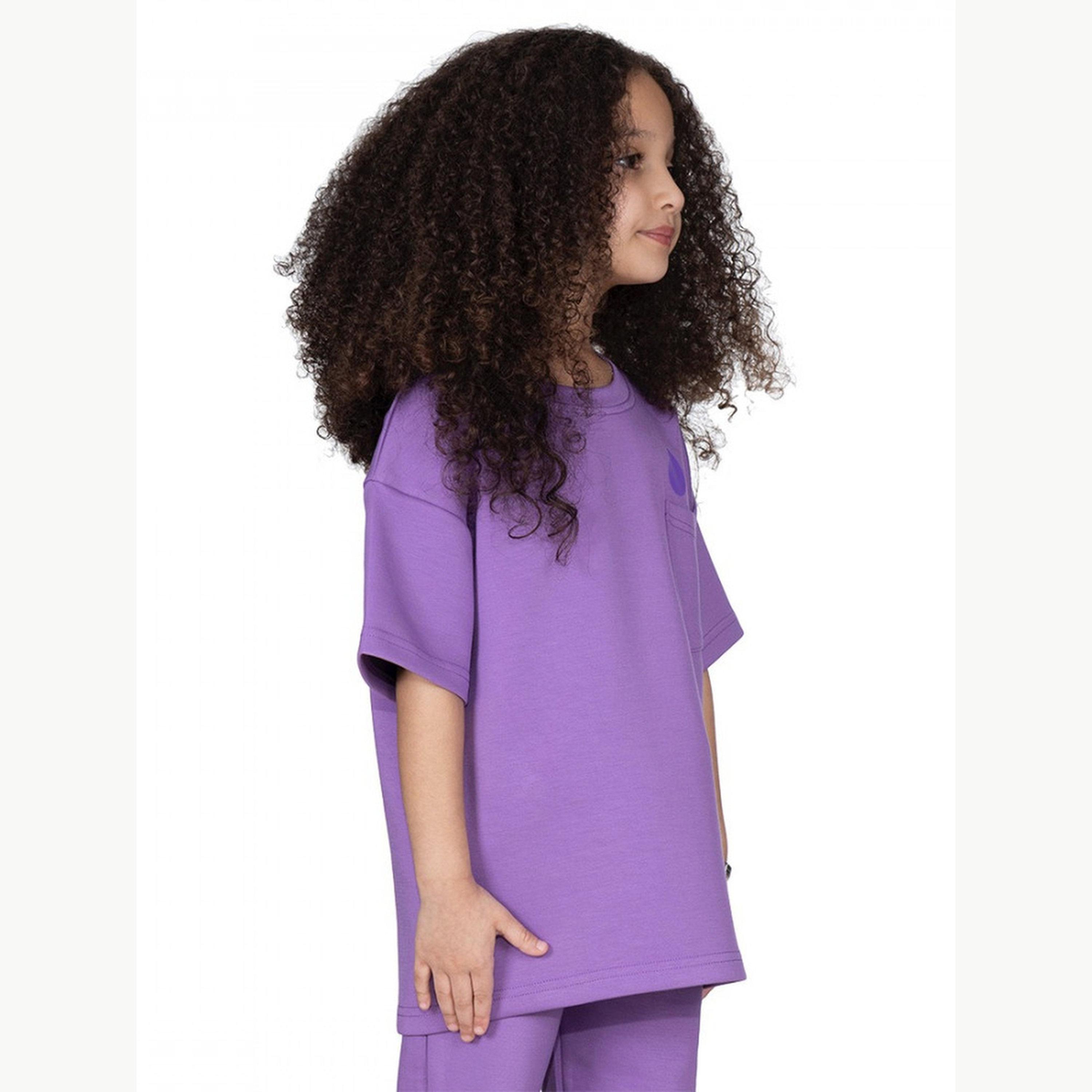 تيشيرت واسع بطبعة شعار للأطفال-girls-clothing-tshirts-image-3