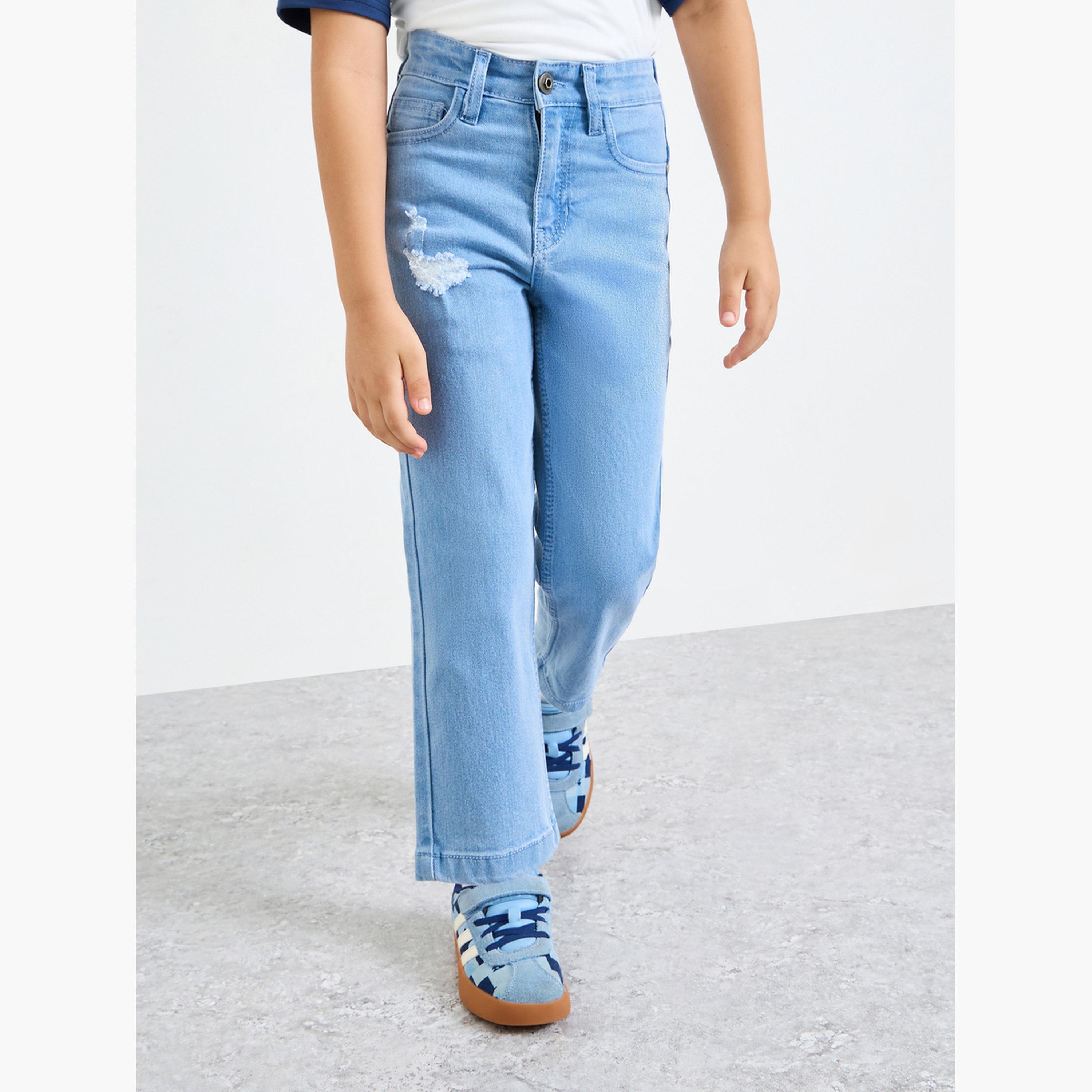 جينز برقع وتفاصيل ممزقة للأولاد-boys-clothing-bottoms-jeans-image-1