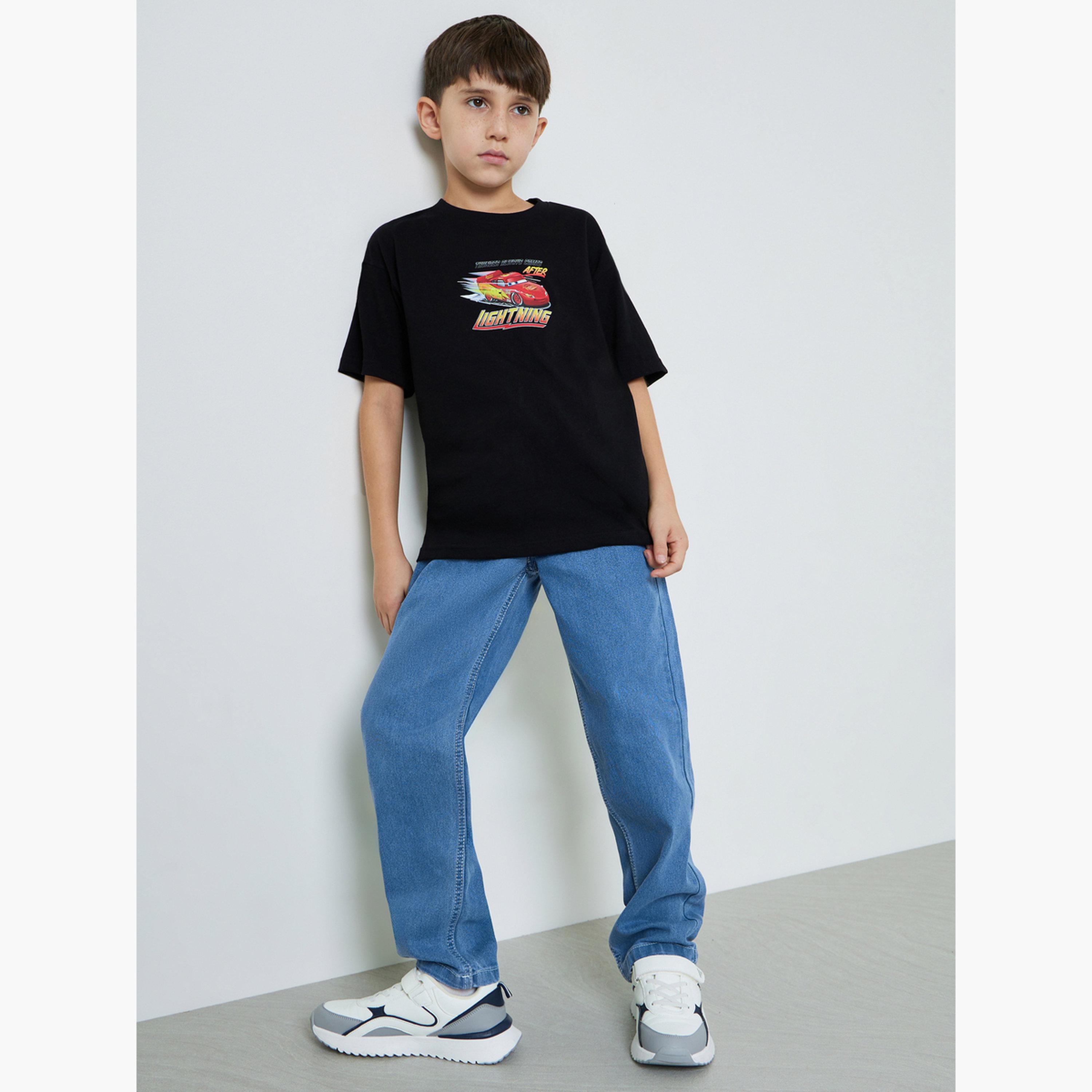 جينز بقصة عادية وتفاصيل ممزقة للأولاد المتوسط-boys-clothing-bottoms-jeans-image-2