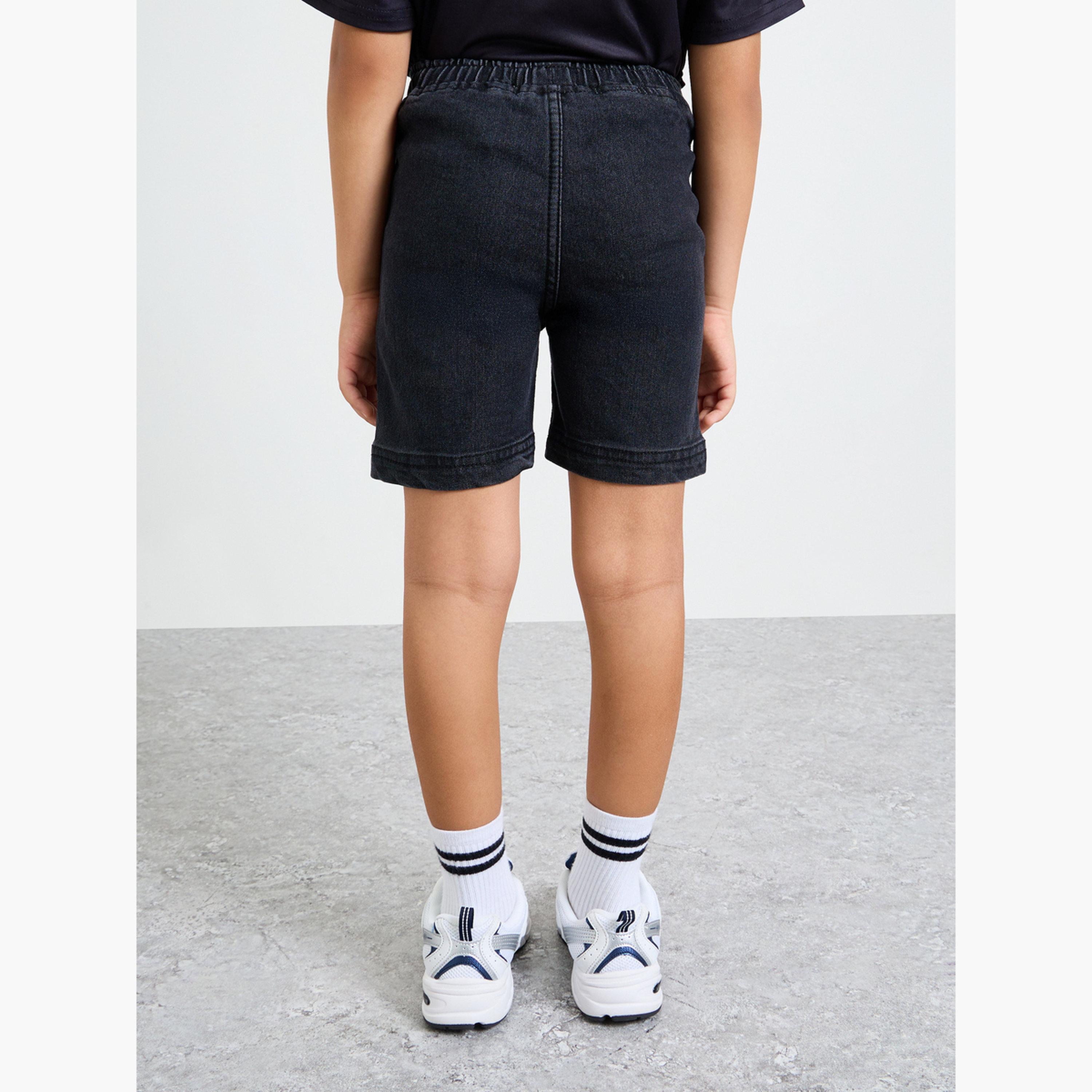 Styli Boys Plain Denim Shorts-boys-clothing-bottoms-shorts-image-4