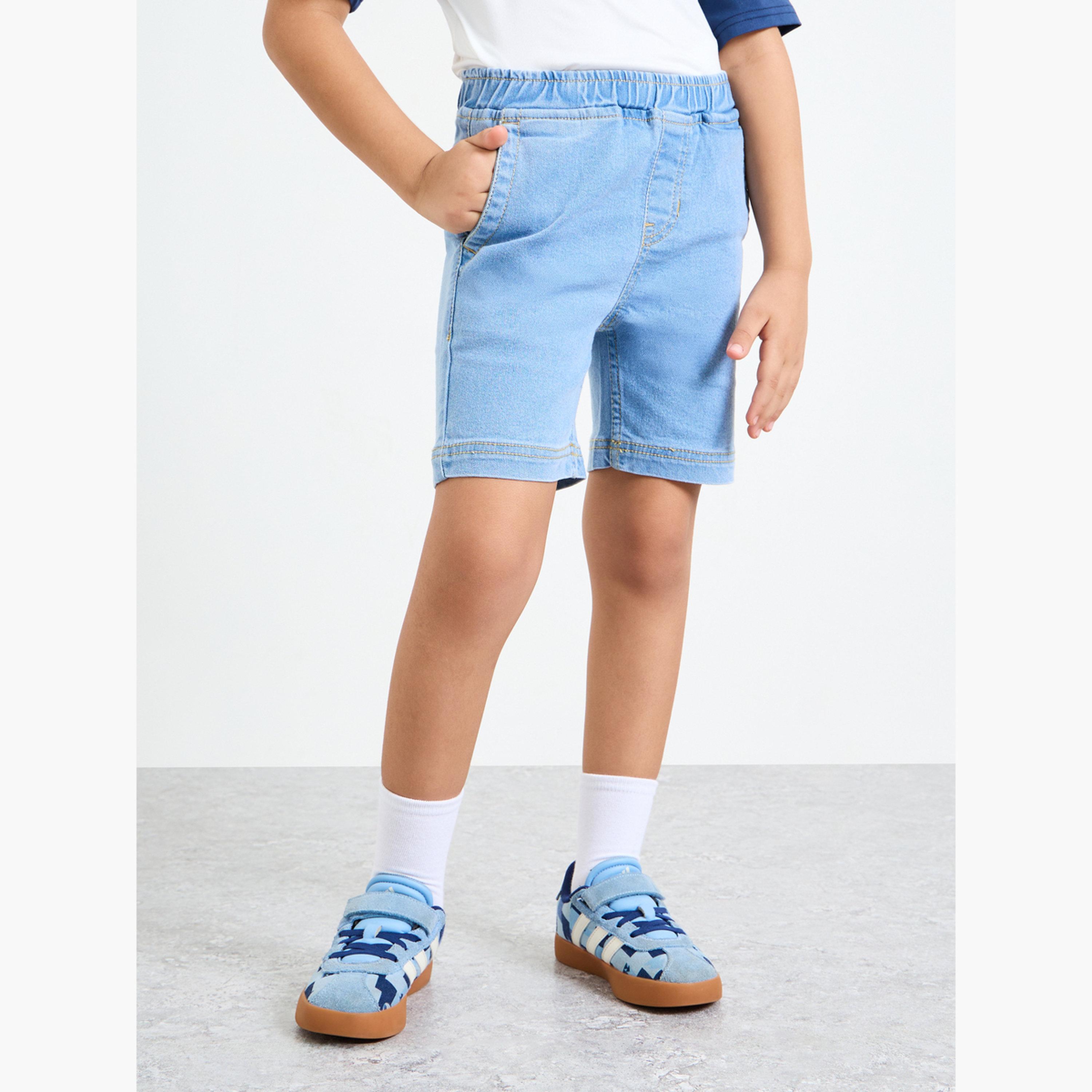 Styli Boys Plain Denim Shorts-boys-clothing-bottoms-shorts-image-1