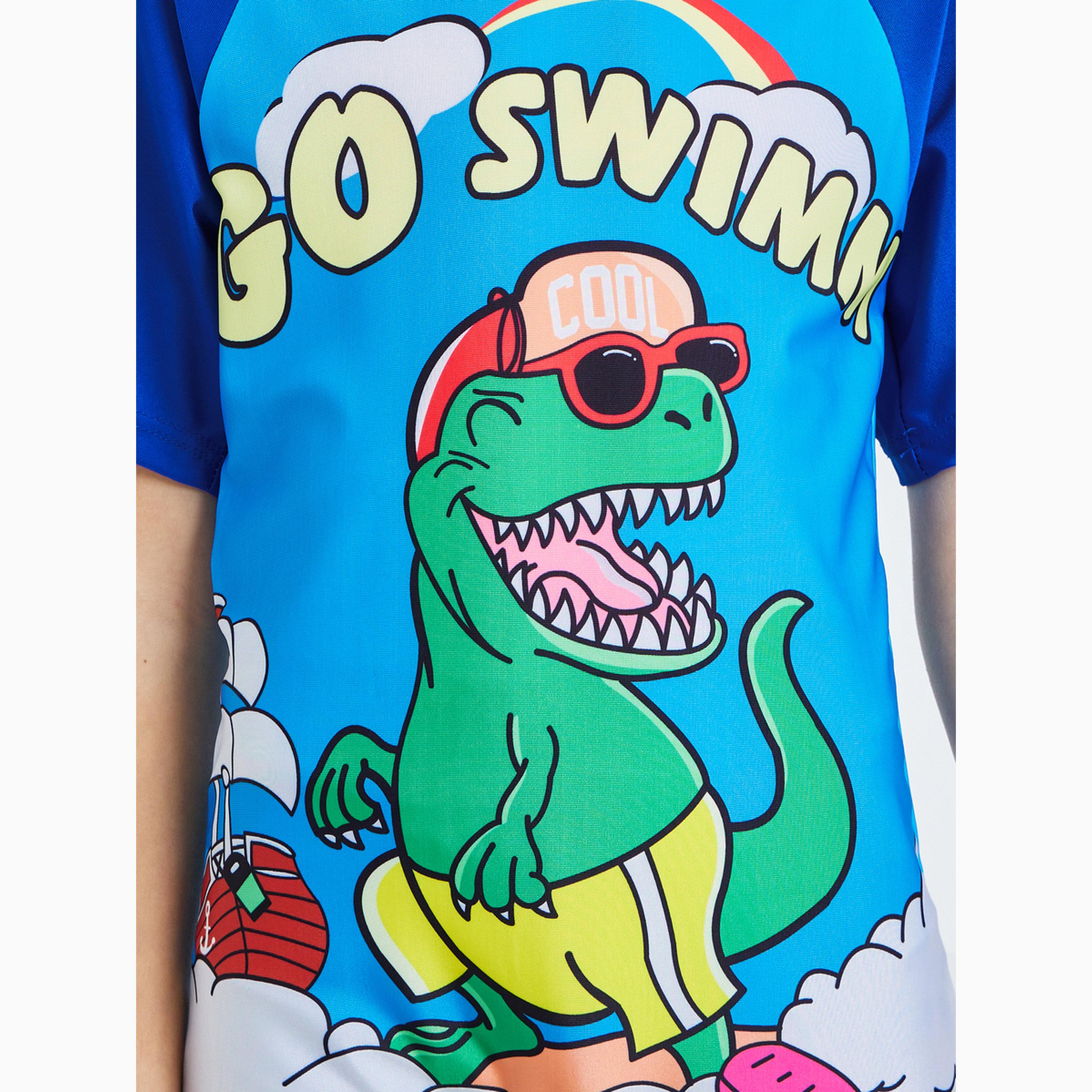 Styli Boys Blue Dino Print Swimsuit-boys-clothing-swimwear-image-3