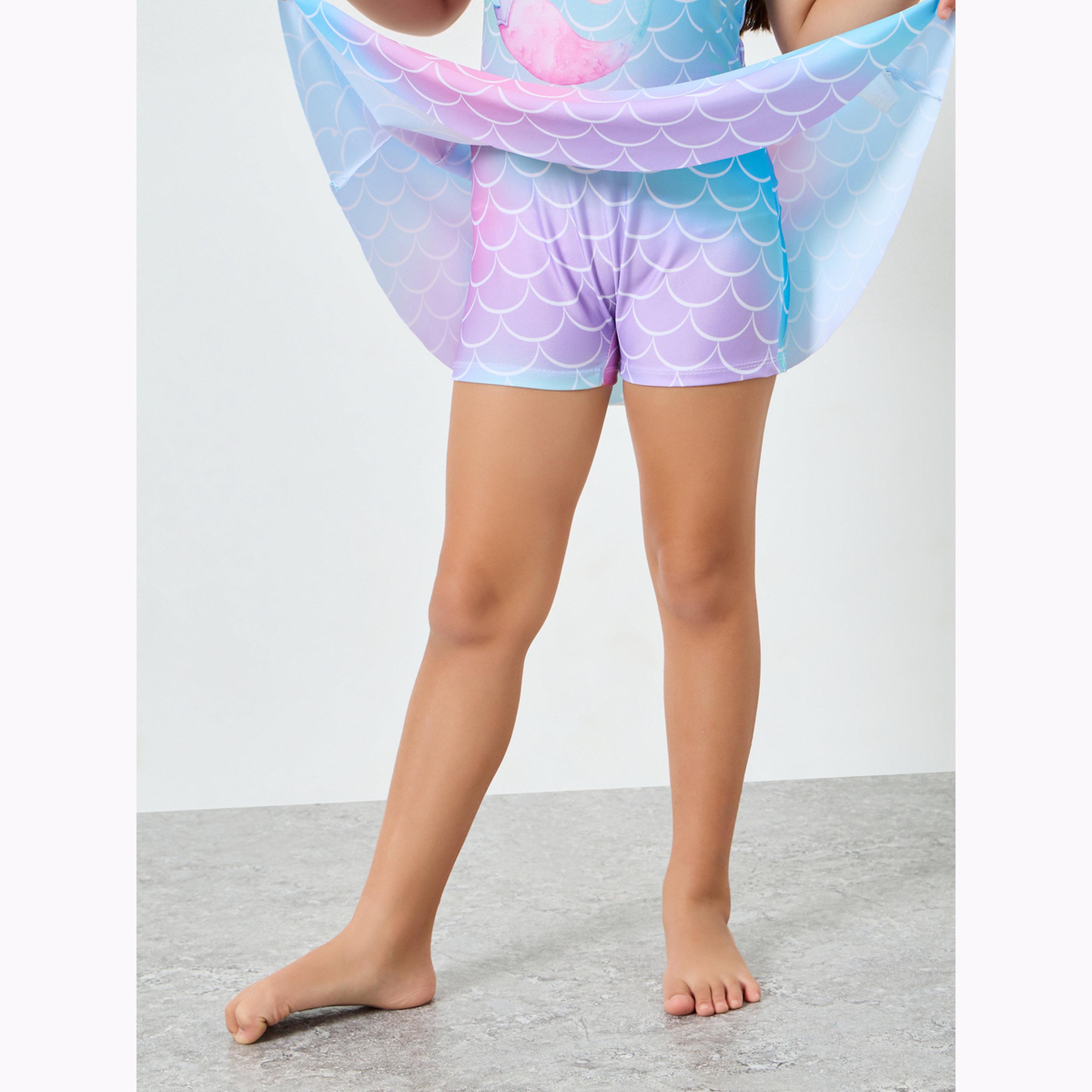 ملابس سباحة للبنات بطبعة حورية البحر-girls-clothing-swimwear-image-4