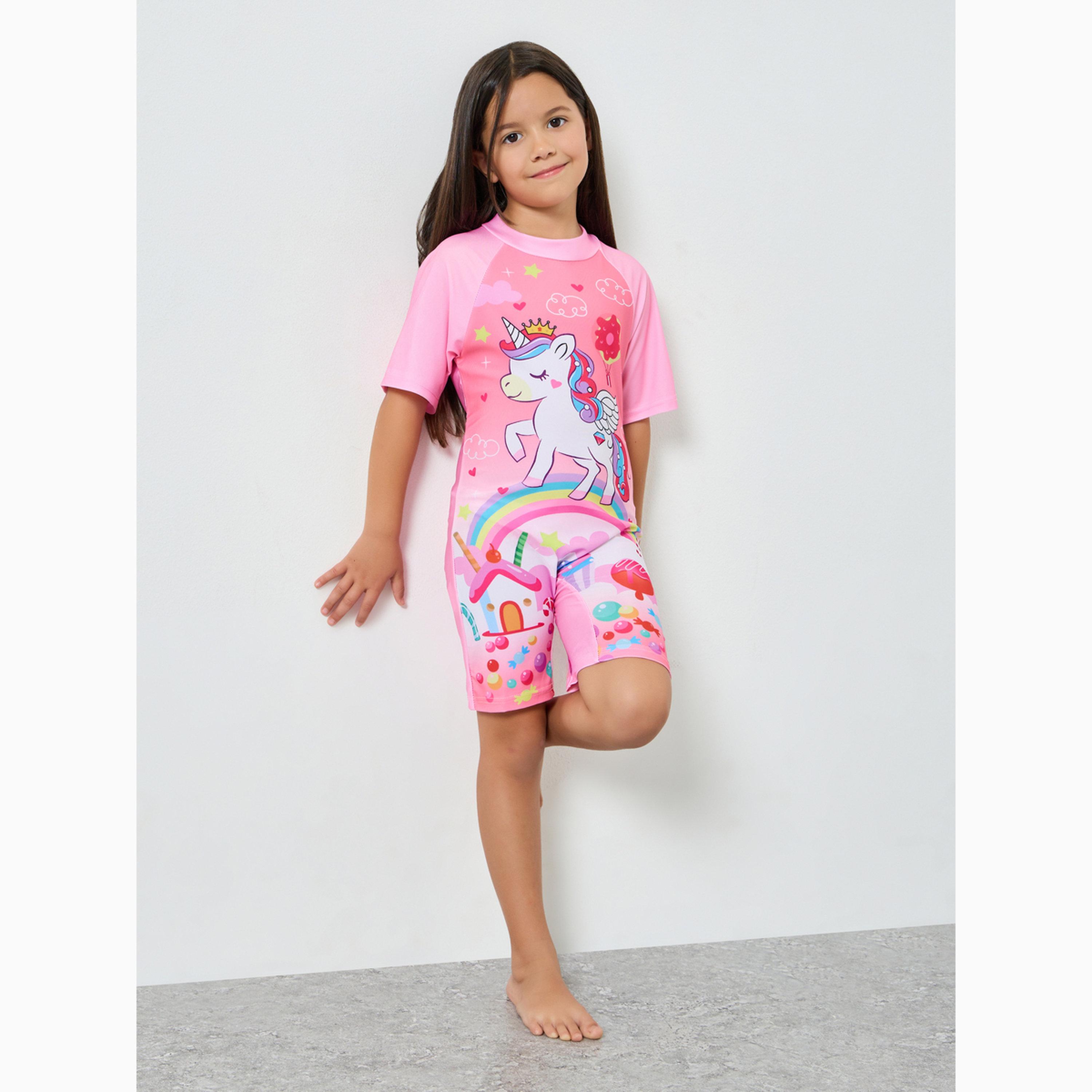 Styli Girls Unicorn Print Swimsuit-girls-clothing-swimwear-image-2