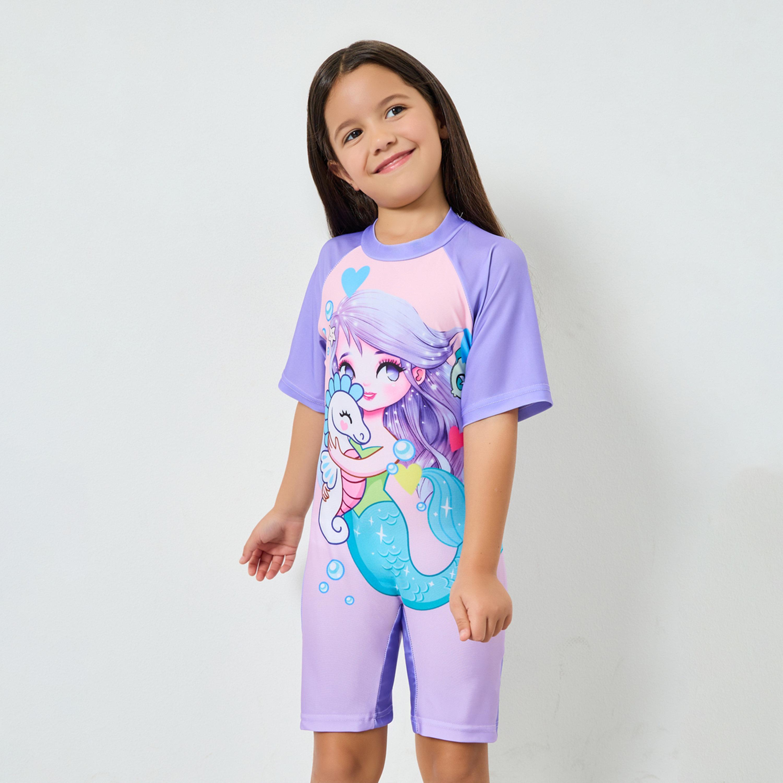 Styli Girls Mermaid Print Swimsuit-girls-clothing-swimwear-image-1