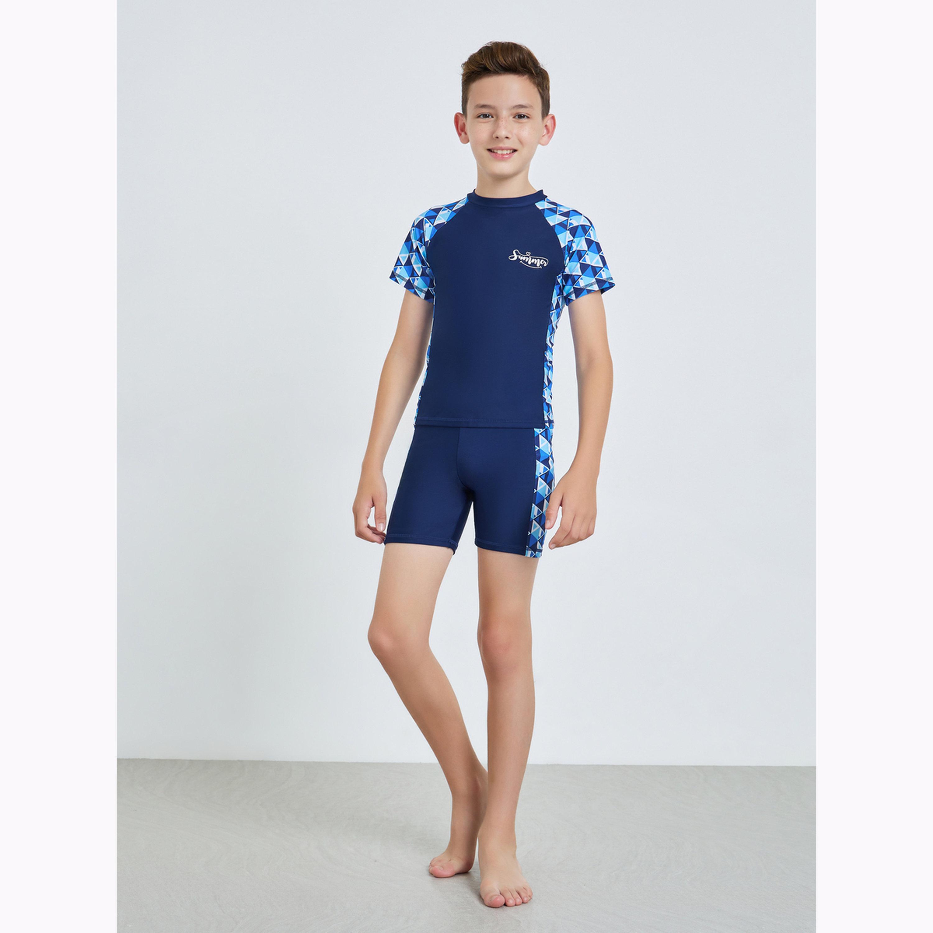 مجموعة من شورت وبلوزة سباحة مطبوعة للأولاد المراهقين-boys-clothing-swimwear-image-2