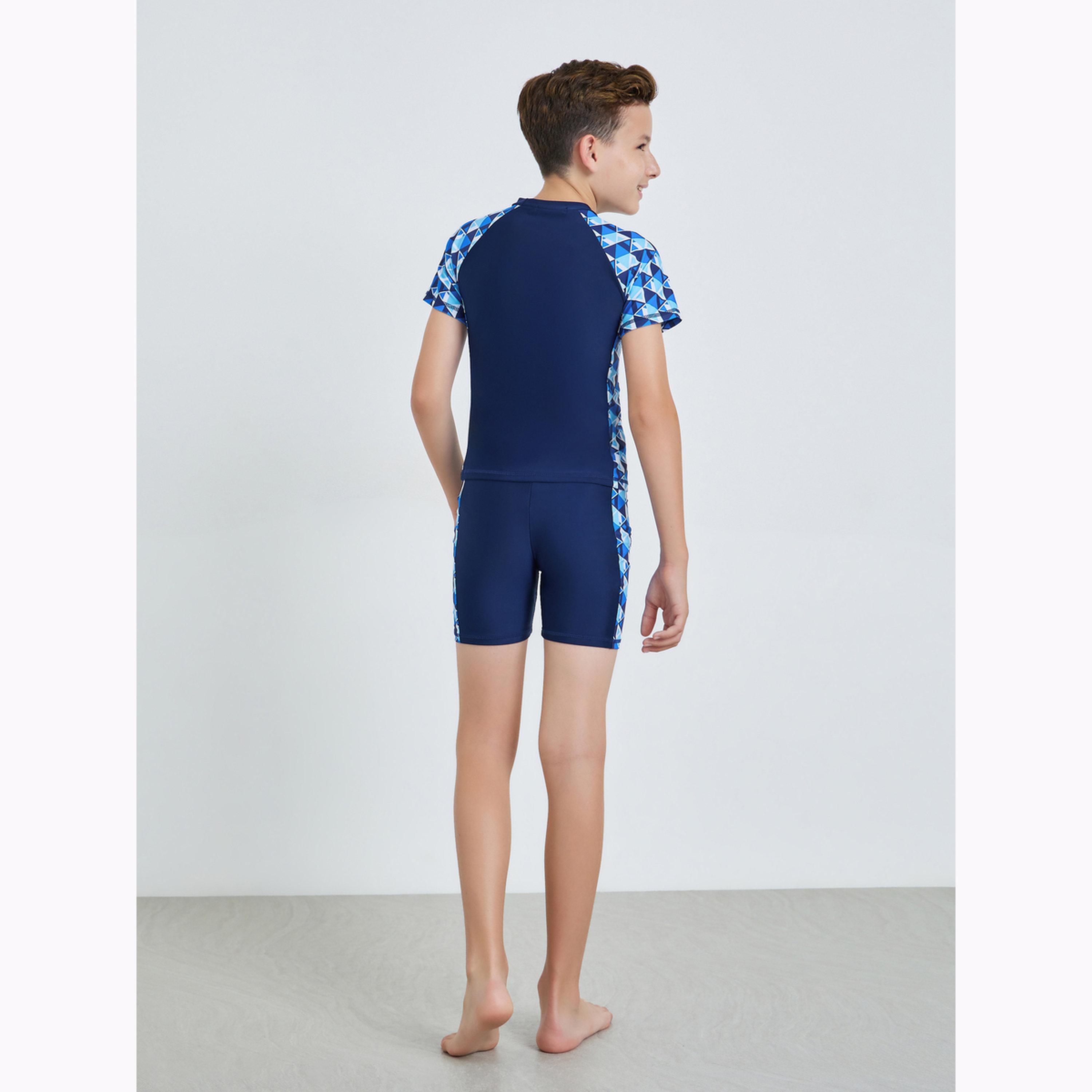 مجموعة من شورت وبلوزة سباحة مطبوعة للأولاد المراهقين-boys-clothing-swimwear-image-4