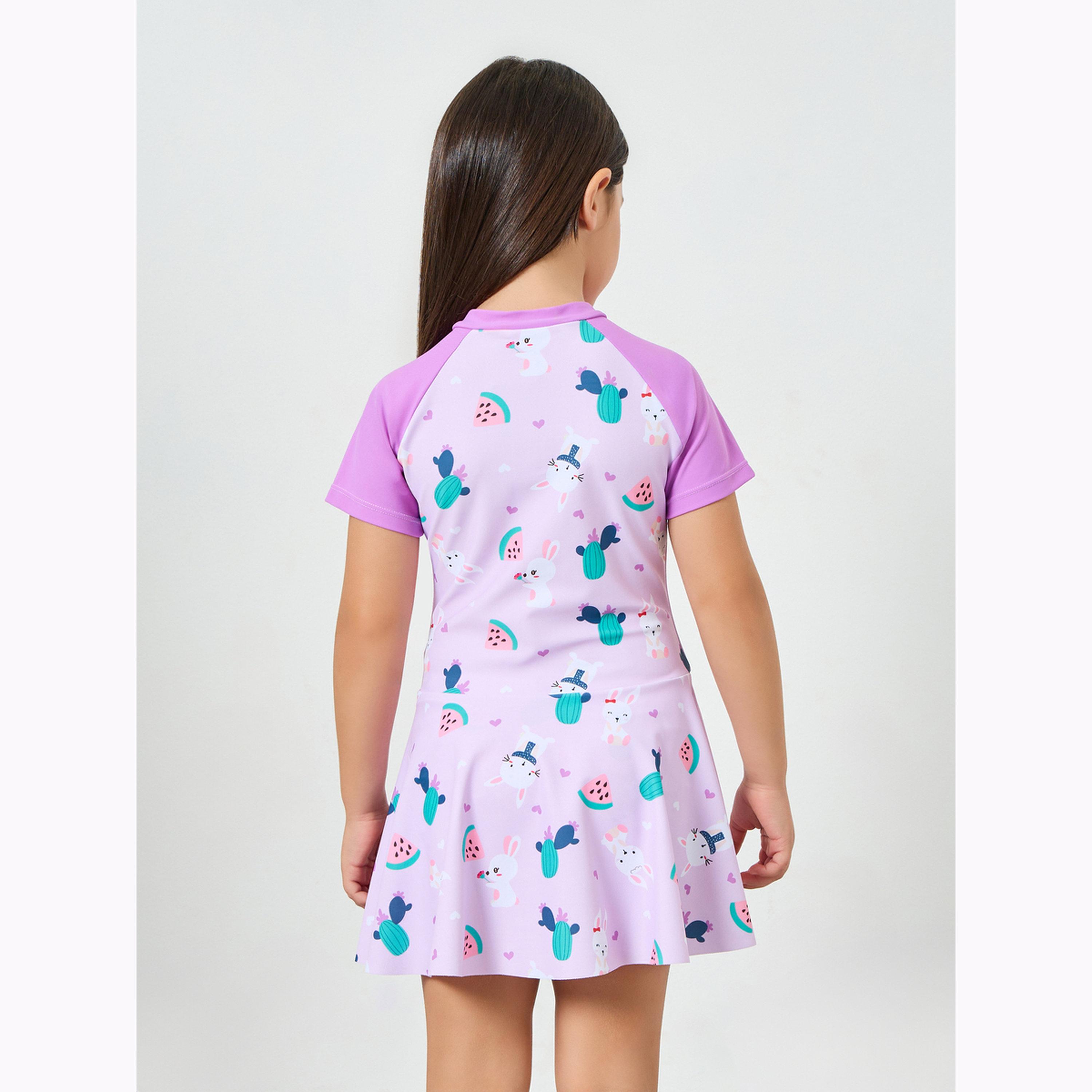 Styli Girls Printed Swimsuit with Shorts-girls-clothing-swimwear-image-3