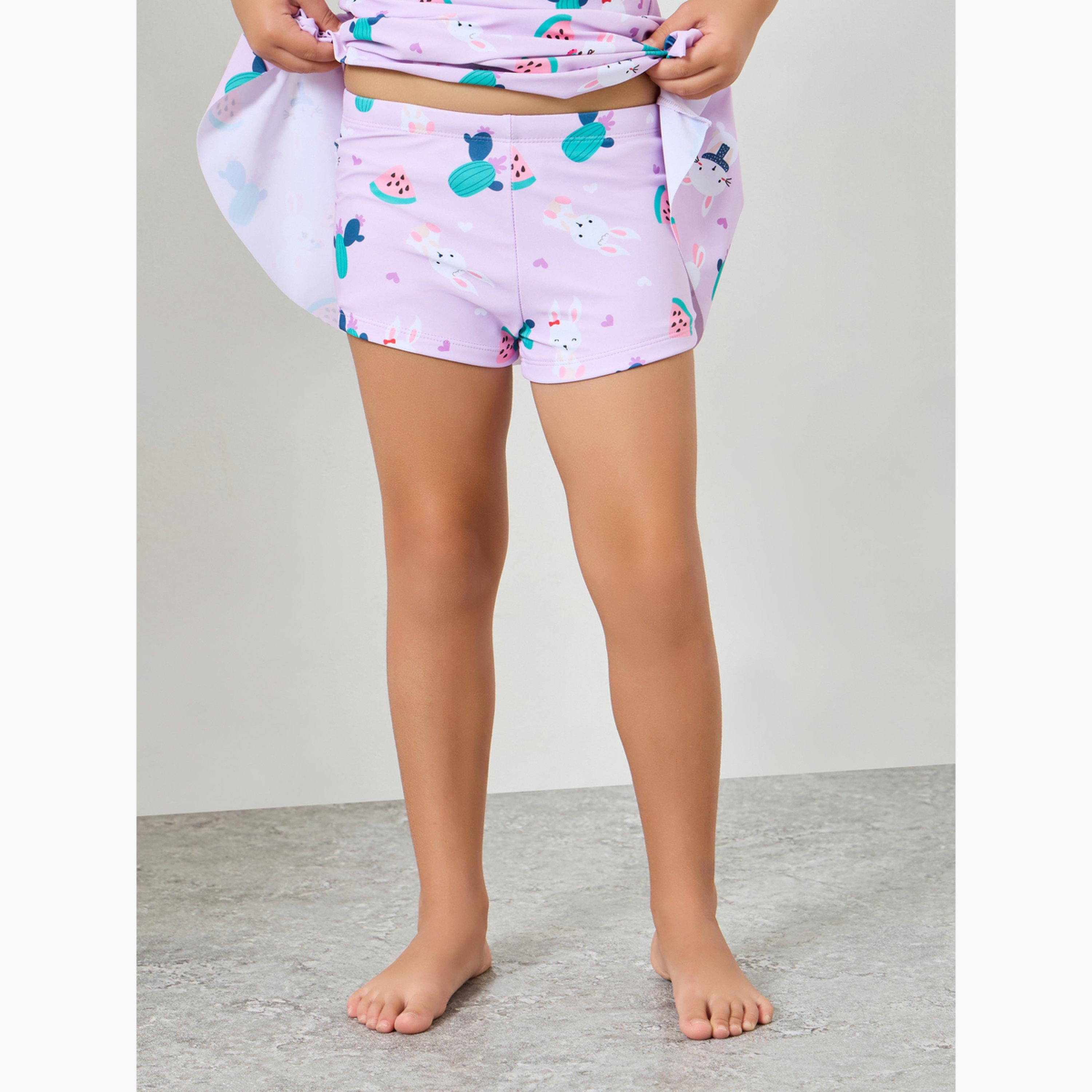 Styli Girls Printed Swimsuit with Shorts-girls-clothing-swimwear-image-4