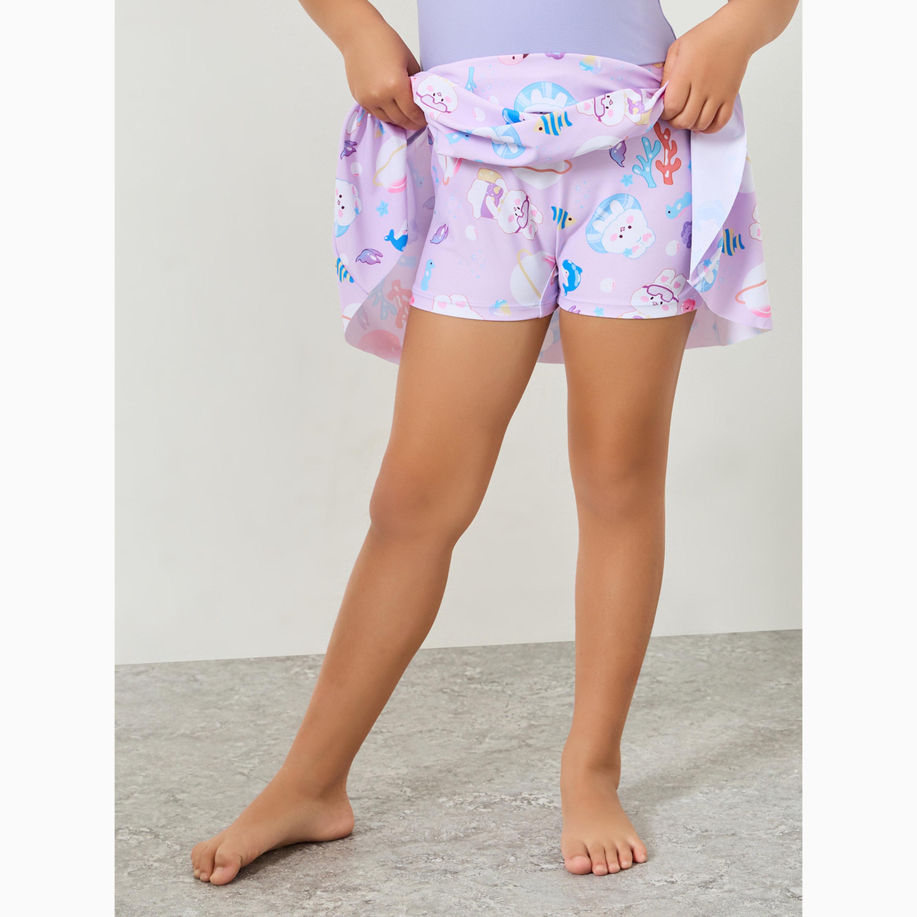 Styli Girls Graphic Print Swimsuit with Half-Zip-girls-clothing-swimwear-image-4