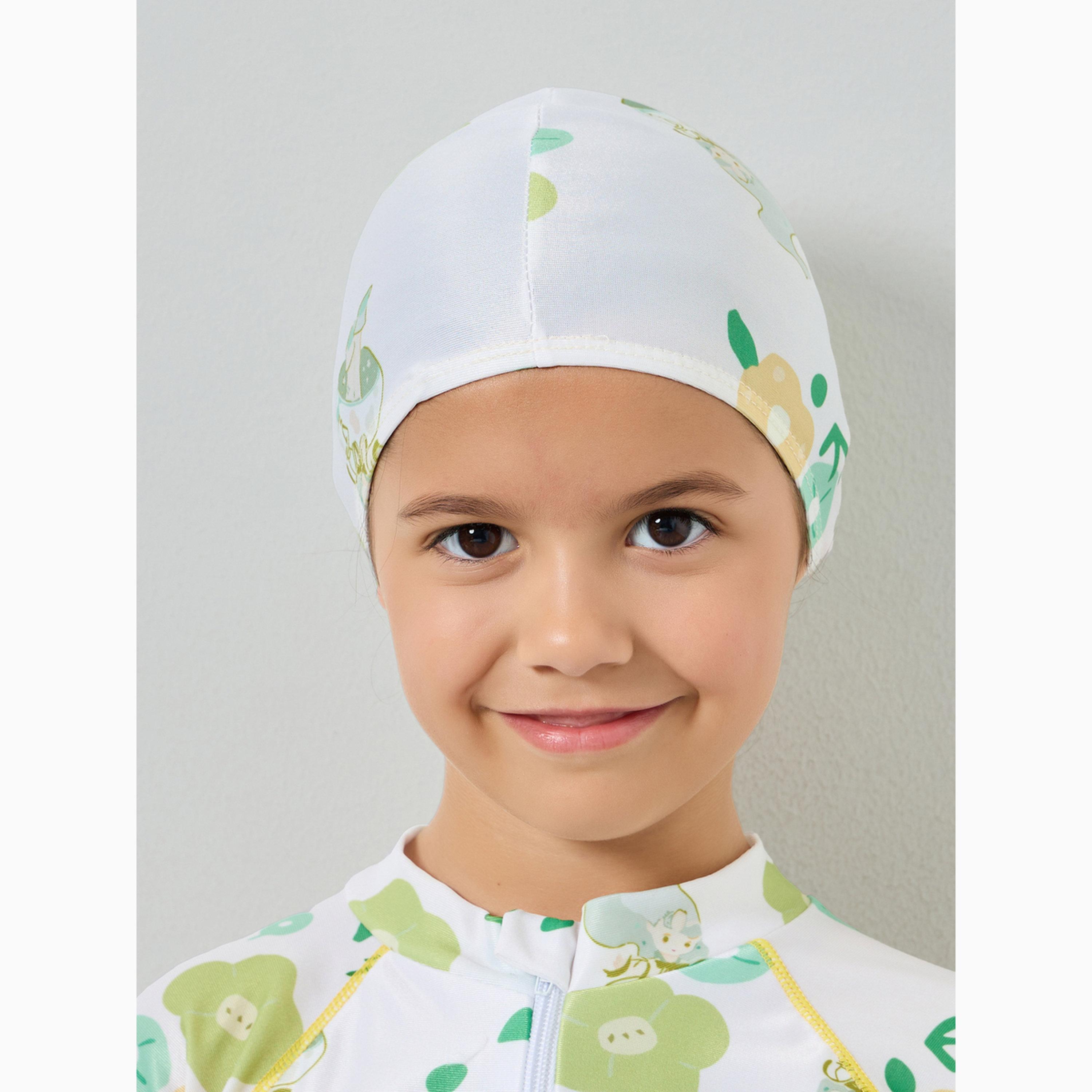 Styli Girls Floral Swimsuit with Cap-girls-clothing-swimwear-image-4