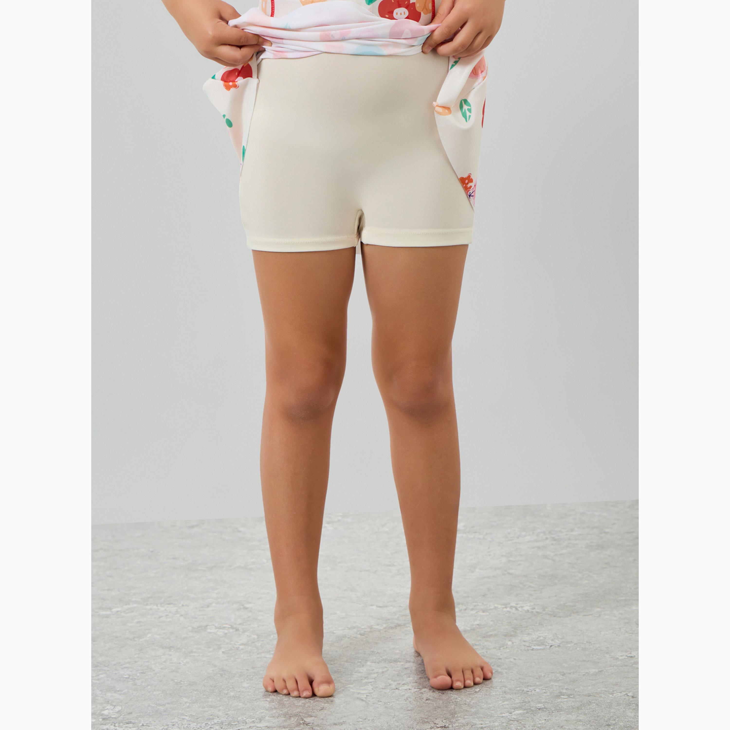 Styli Girls Floral Swimsuit with Cap-girls-clothing-swimwear-image-5