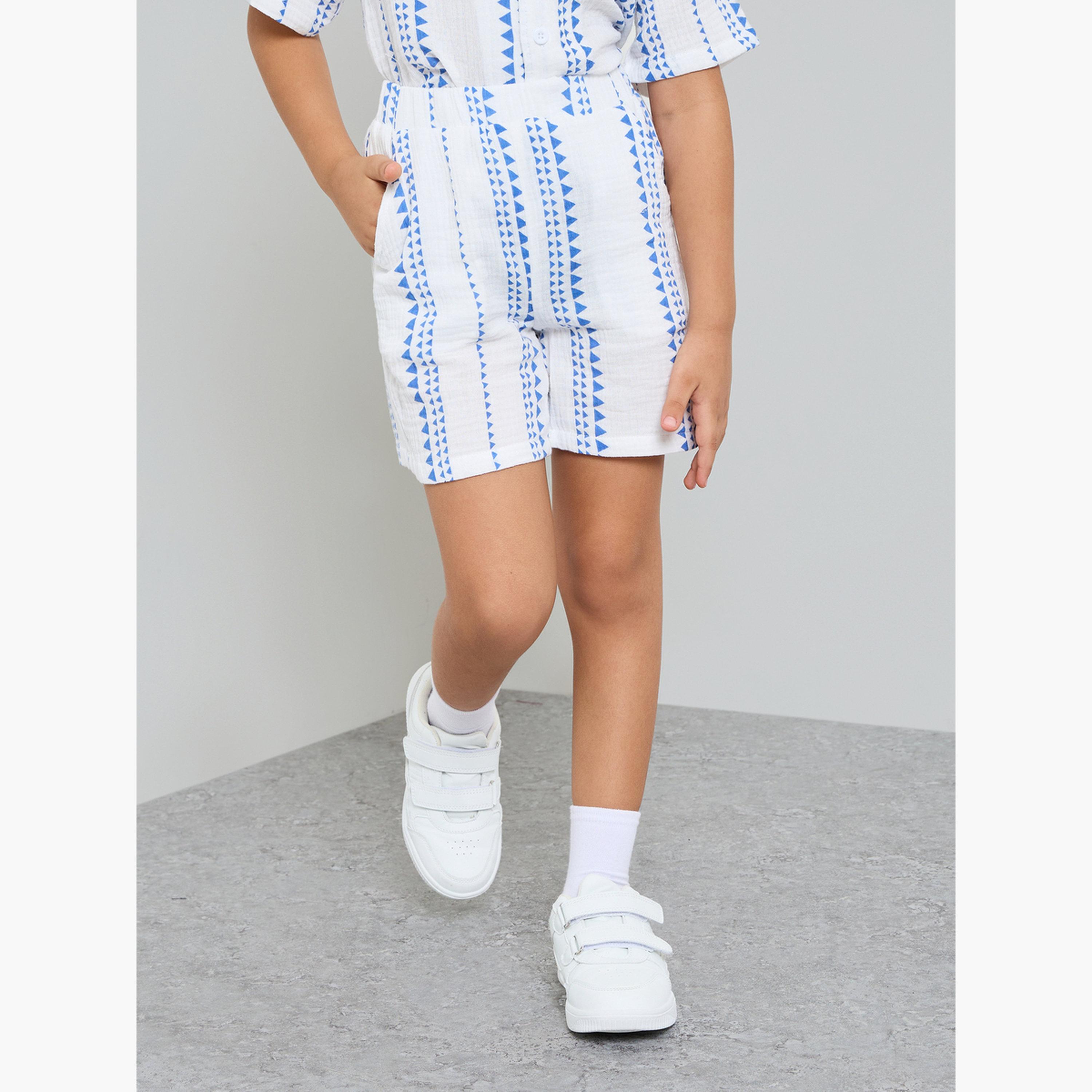 Styli Boys Striped Resort Collar Shirt and Shorts Set-boys-clothing-setsandcoords-image-4